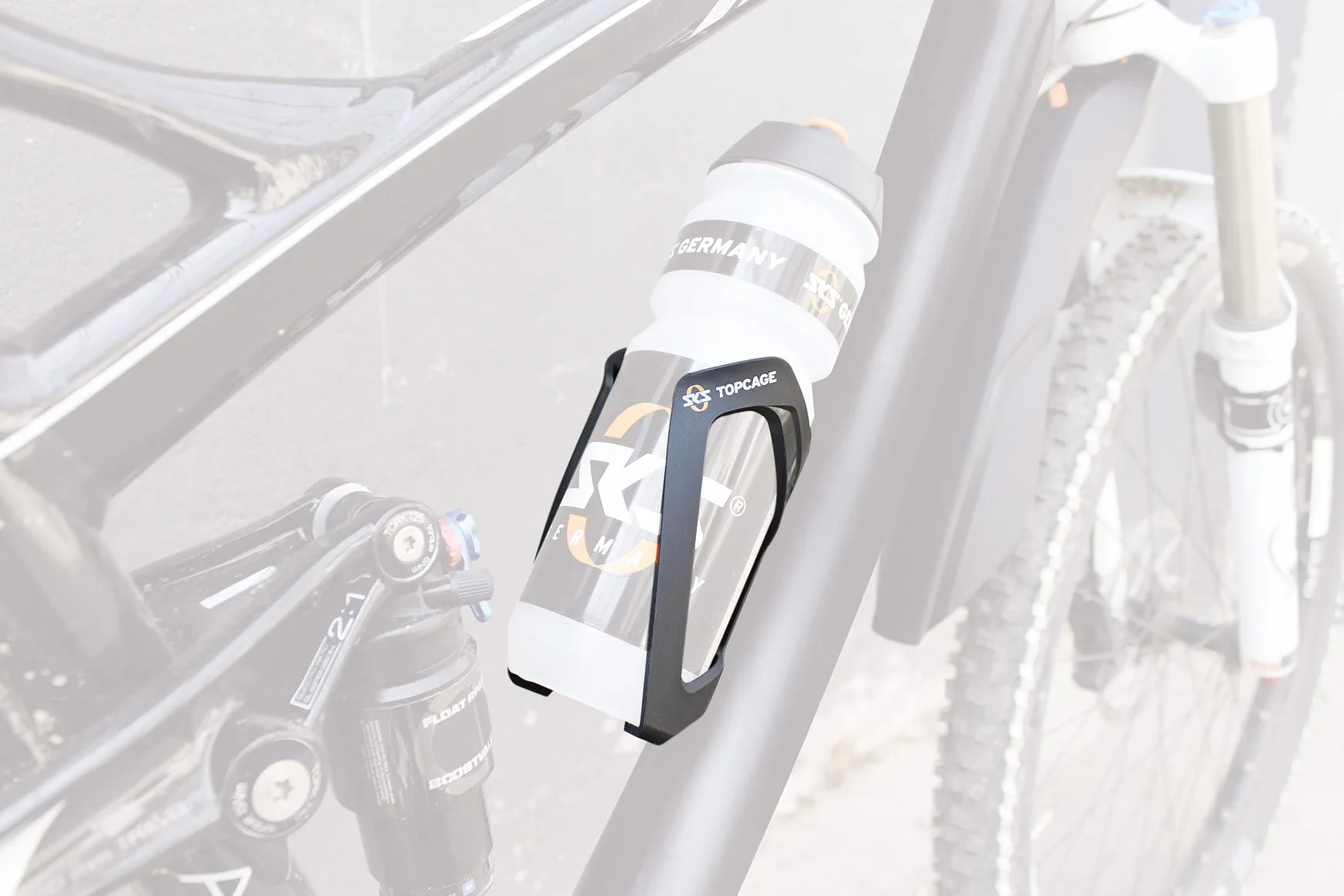 SKS Germany TOPCAGE Porte-bidon pour vélos Plastique résistant léger butée réglable Blanc