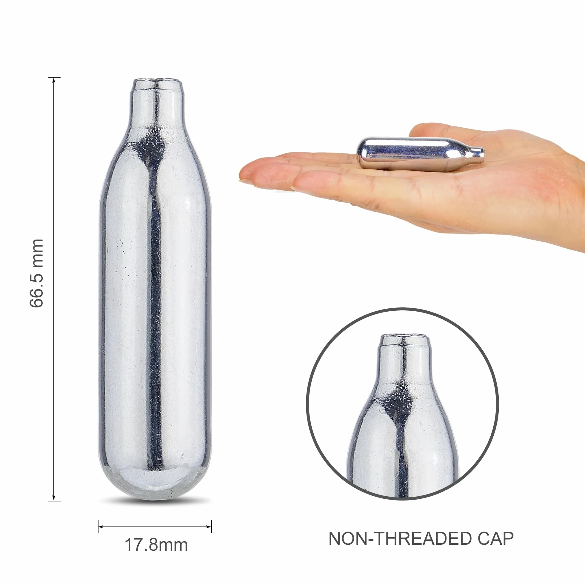 Cartouches CO2 Haute Pureté avec Boîtier Acier Anti-Fuite pour Appareils Pneumatiques