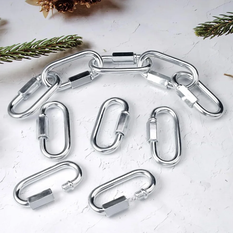 Mousquetons Escalade Ovale INOX M6 Maillon Rapide Verrouillage à Vis 10 Pièces