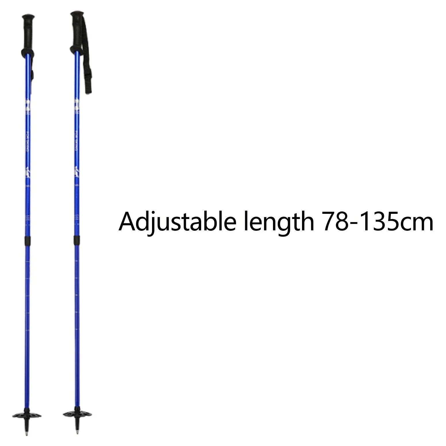 2 Pièces Bâtons de Randonnée Extensibles Bâtons de Marche pour Randonnée Bâtons de Ski Multifonctions en Alliage D'Aluminium Poignées Ergonomiques, Bleu
