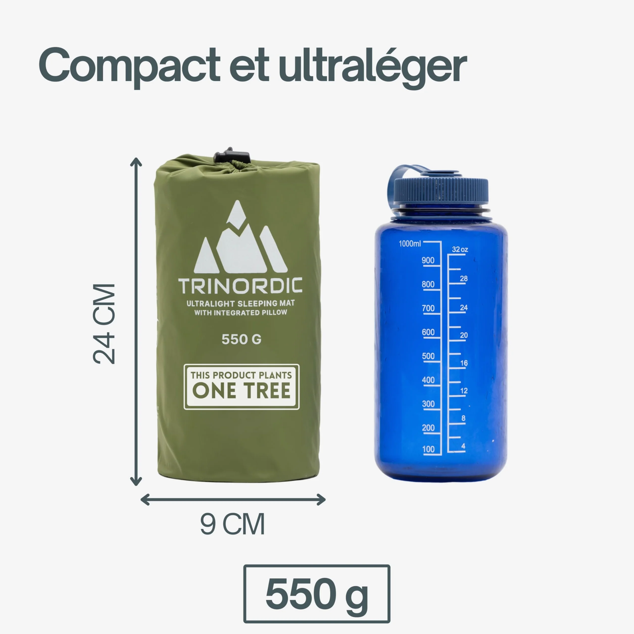 TRINORDIC Tapis de Camping Gonflable Ultraléger avec Oreiller - Matelas Pneumatique Simple pour Confort Optimisé