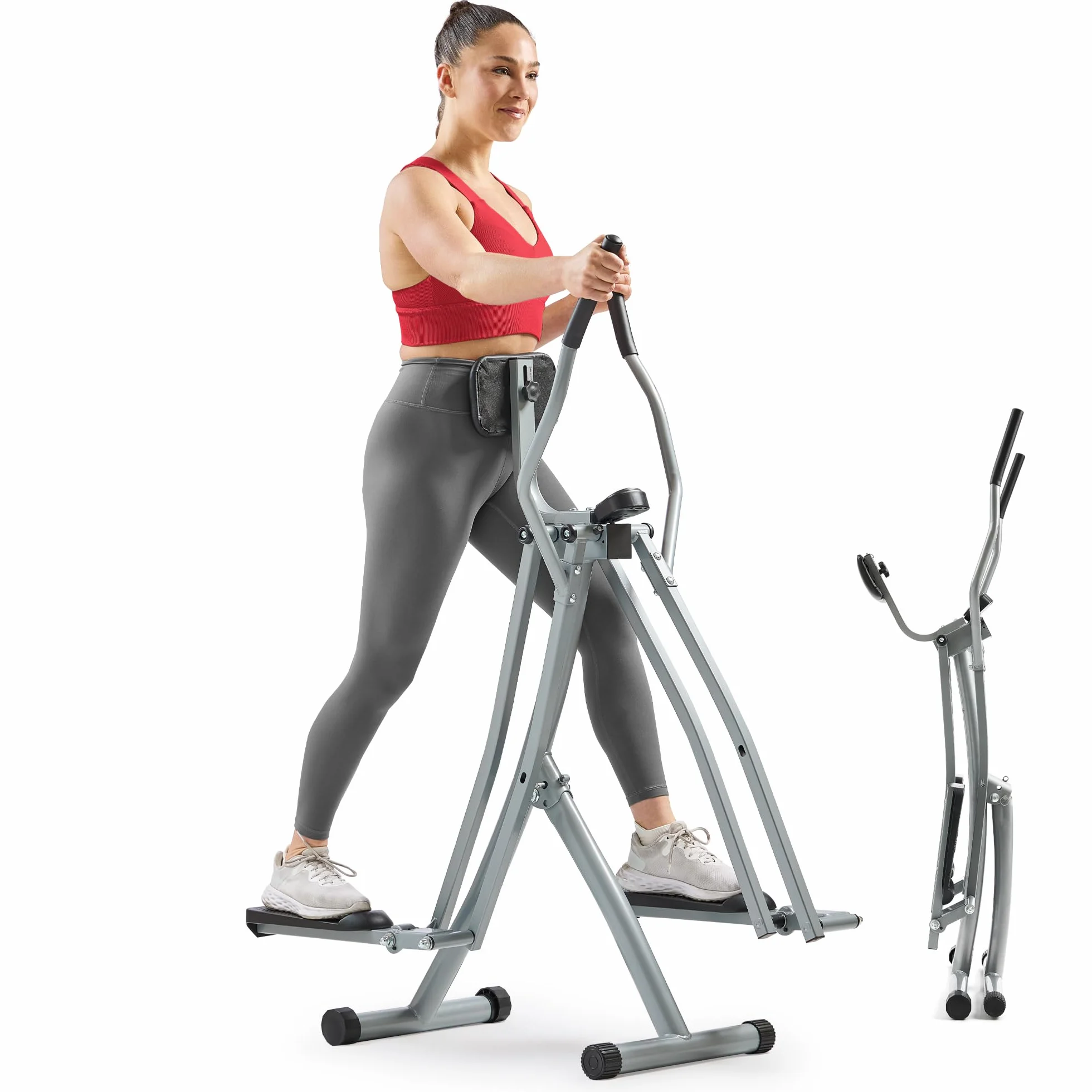 Sunny Health & Fitness Vélo Elliptique Vertical 2-en-1, Machine de Cardio à Faible Impact