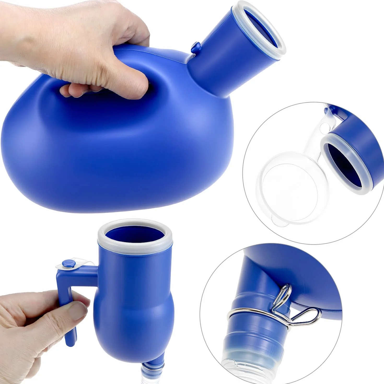 QWORK Urinoir portable pour hommes avec tube 1,6 m 2000 ml voyage voiture camping
