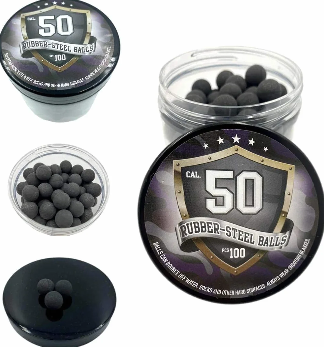 Rubber Steel Balls Paintballs Reballs 50 Cal. Pistols Home Defense