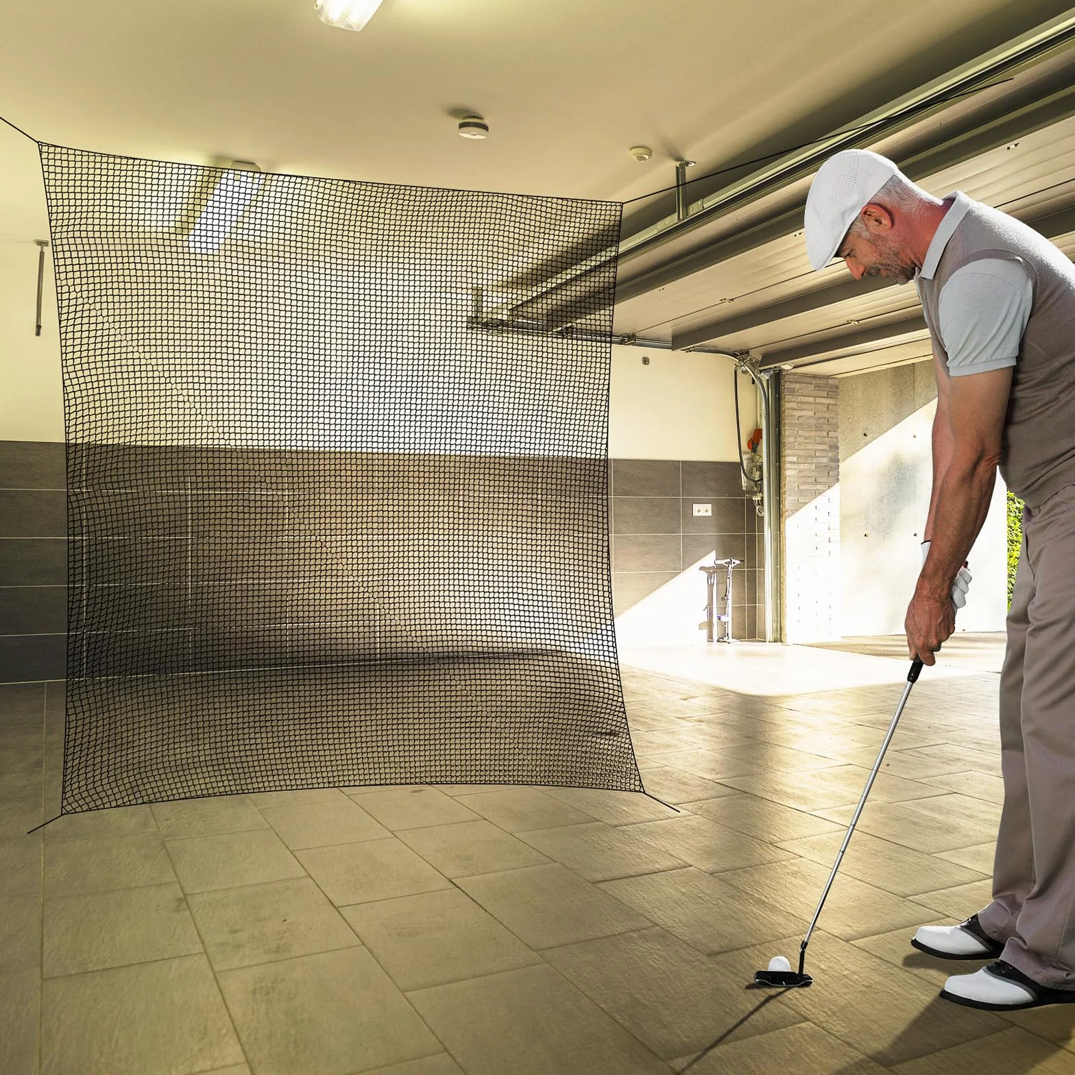 VEVOR Filet d'Entraînement au Golf 310x310 cm, Filet de Frappe en Nylon Robuste