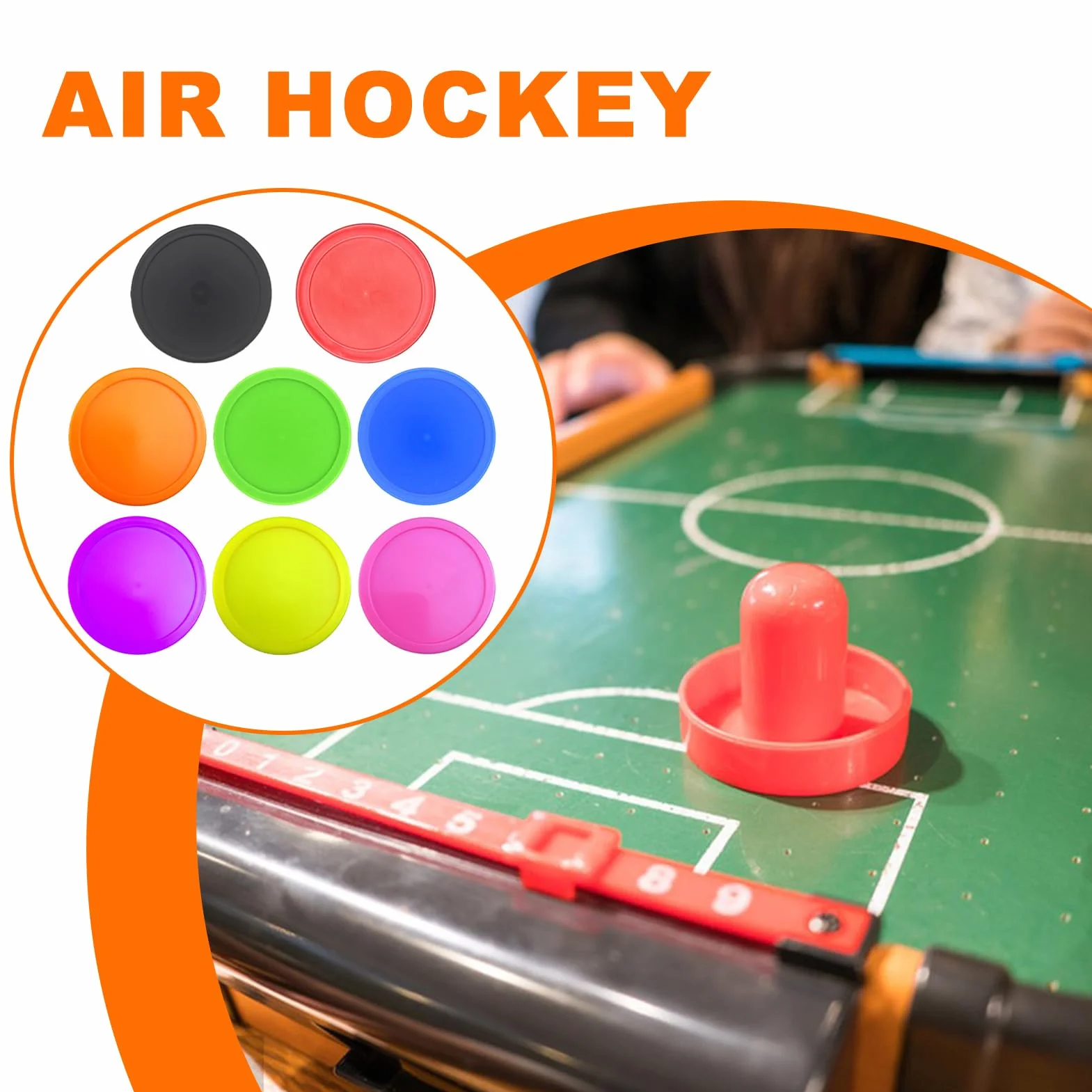 Palets de hockey sur glace multicolores Lot de 8 pour jeux de table Accessoires lumineux légers flexibles lisses adultes divertissement à domicile sports
