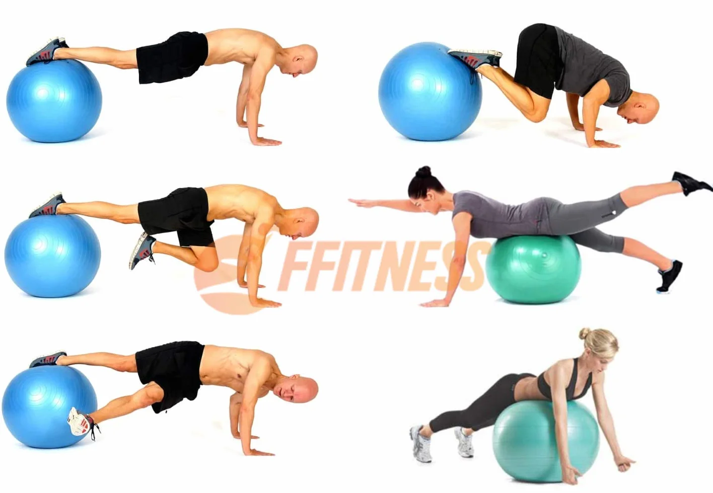 Ballon de Gymnastique Fitness Anti-Éclatement 55-95 cm pour Gainage Abdominaux