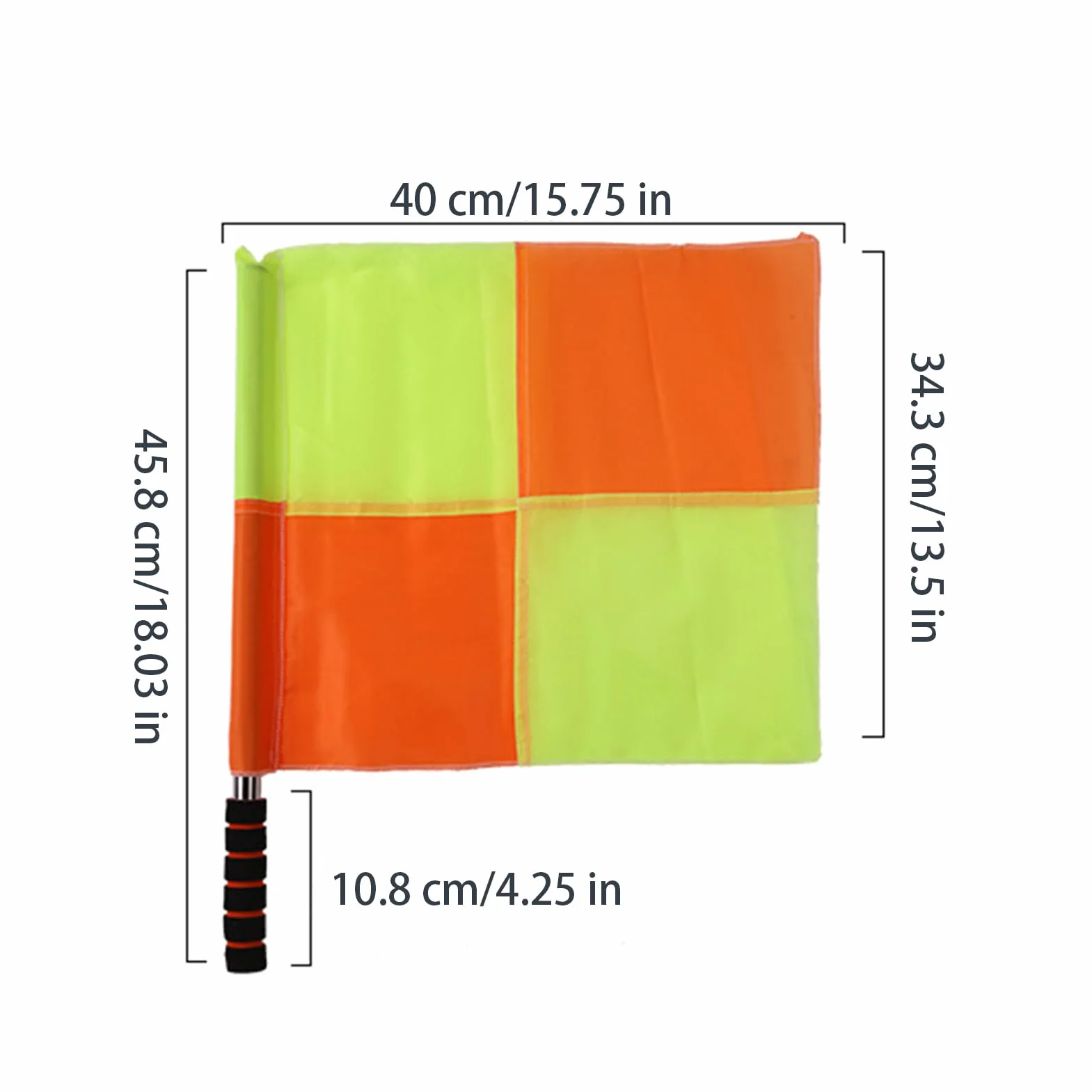 Drapeaux d'Arbitrage Football Lot de 2 Orange Jaune Résistant aux Intempéries Haute Visibilité