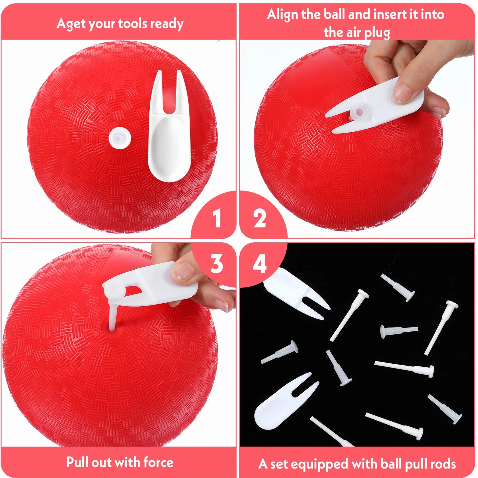 Lot de 12 bouchons de rechange pour ballon de fitness, yoga, ballons gonflables
