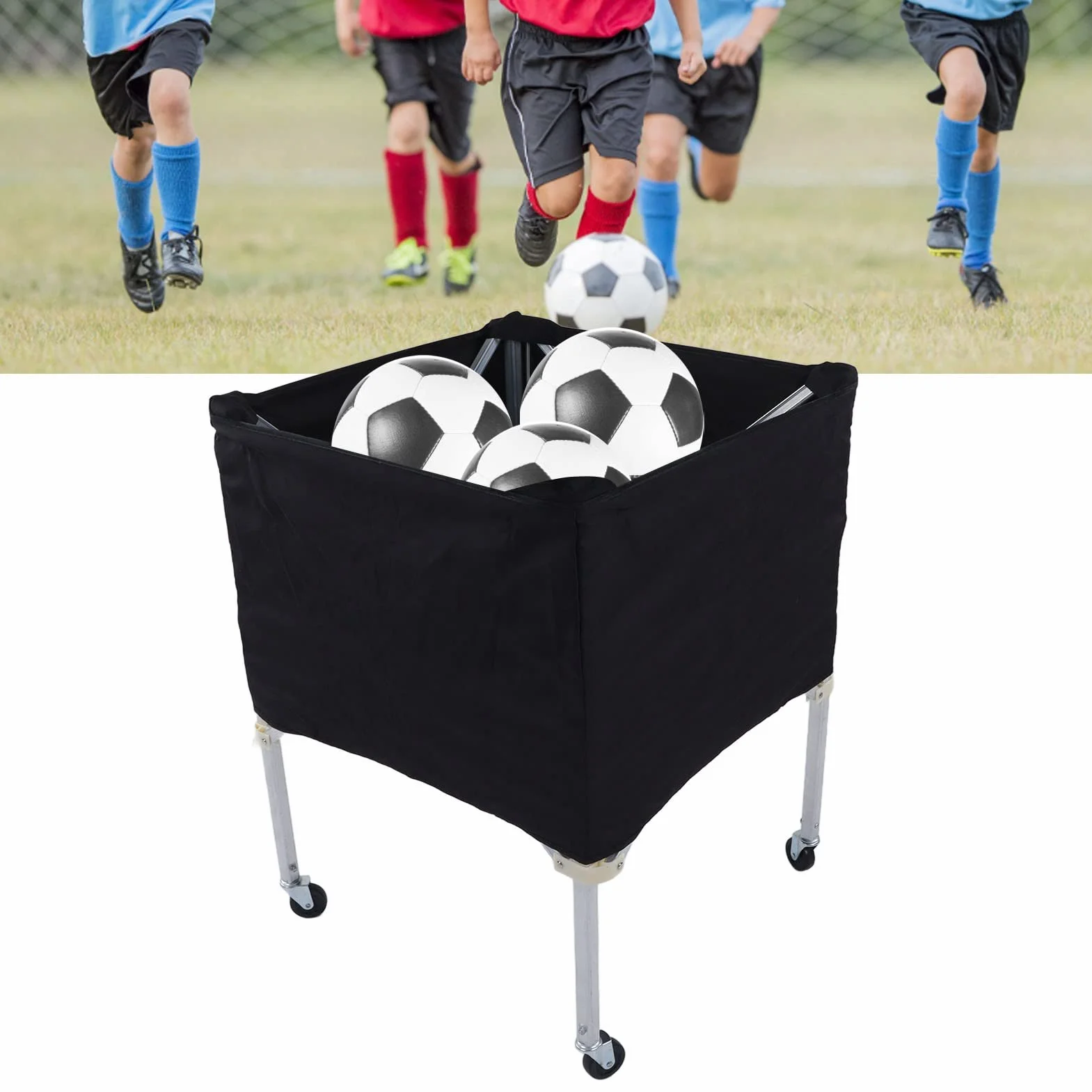 Naroote Chariot de Volley-Ball avec Roues, Chariot de Tennis Chariot de Tennis Chariot de Balle à Roues Chariot de Rangement de Balle Portable Pliable pour Basket-Ball Football Volley-Ball