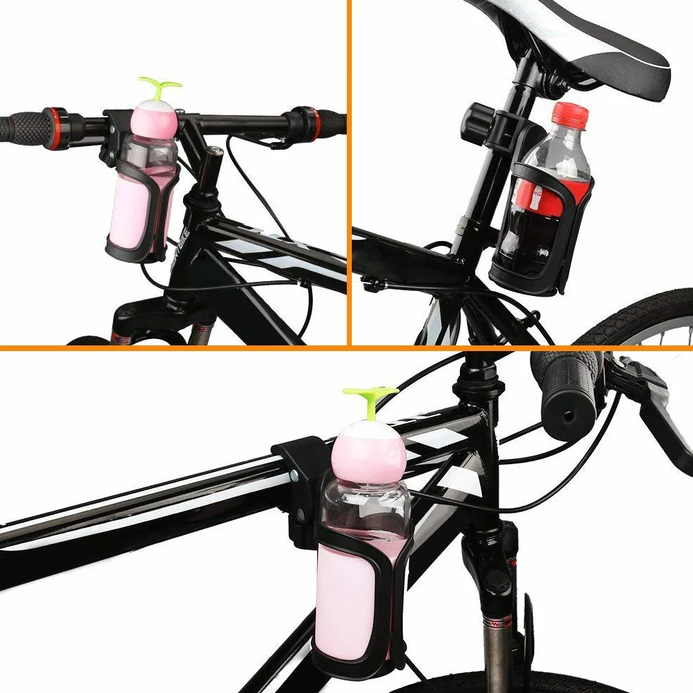 Porte-bouteille de vélo 360° rotation noir compatible VTT landaus fauteuils roulants