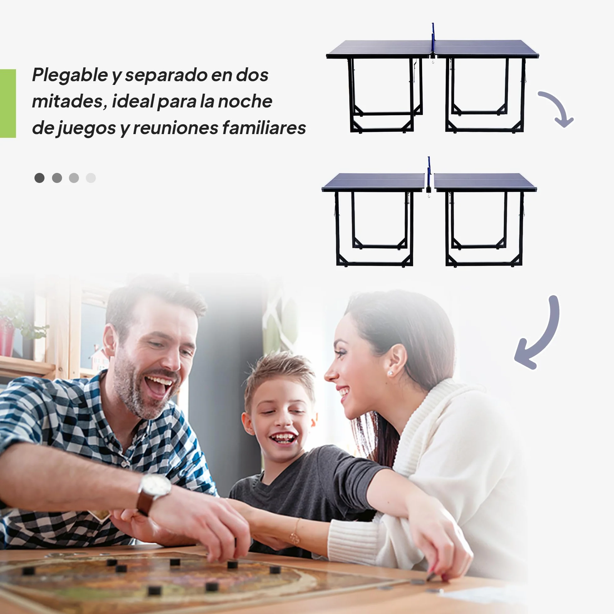 HOMCOM Table de ping-pong pliable 182 x 91 cm, facile à transporter, résistante aux intempéries, stable, table de tennis avec maille et cadre en acier, pour intérieur et extérieur, bleu