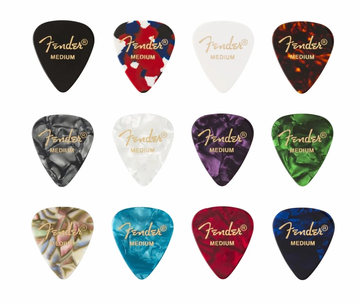 Fender 351 Shape Mediators Celluloïd Medley Paquet de 12 Moyen