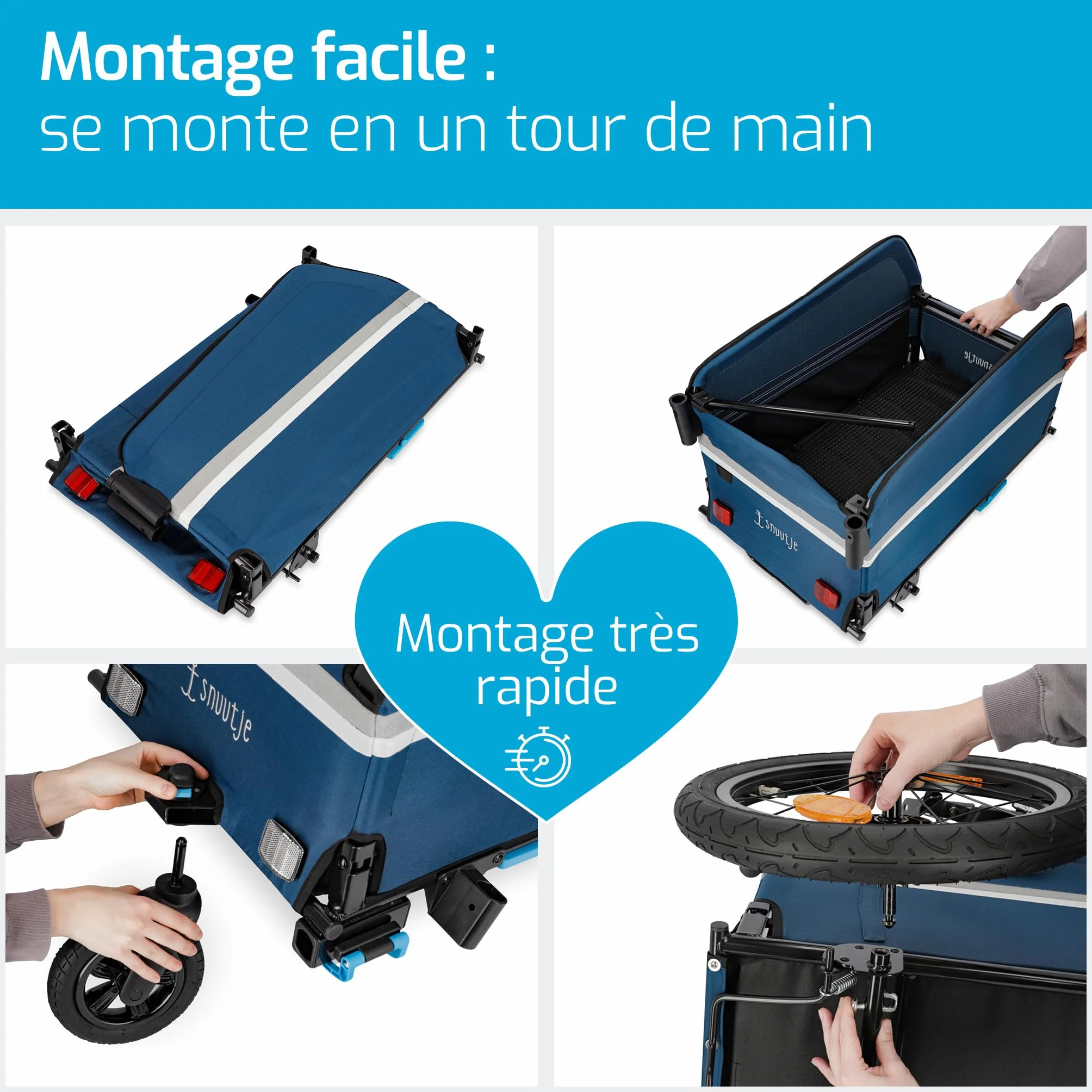 Remorque de Transport Pliable 2 en 1 Vélo Chariot Compatible Vélo Électrique Camping Jardin