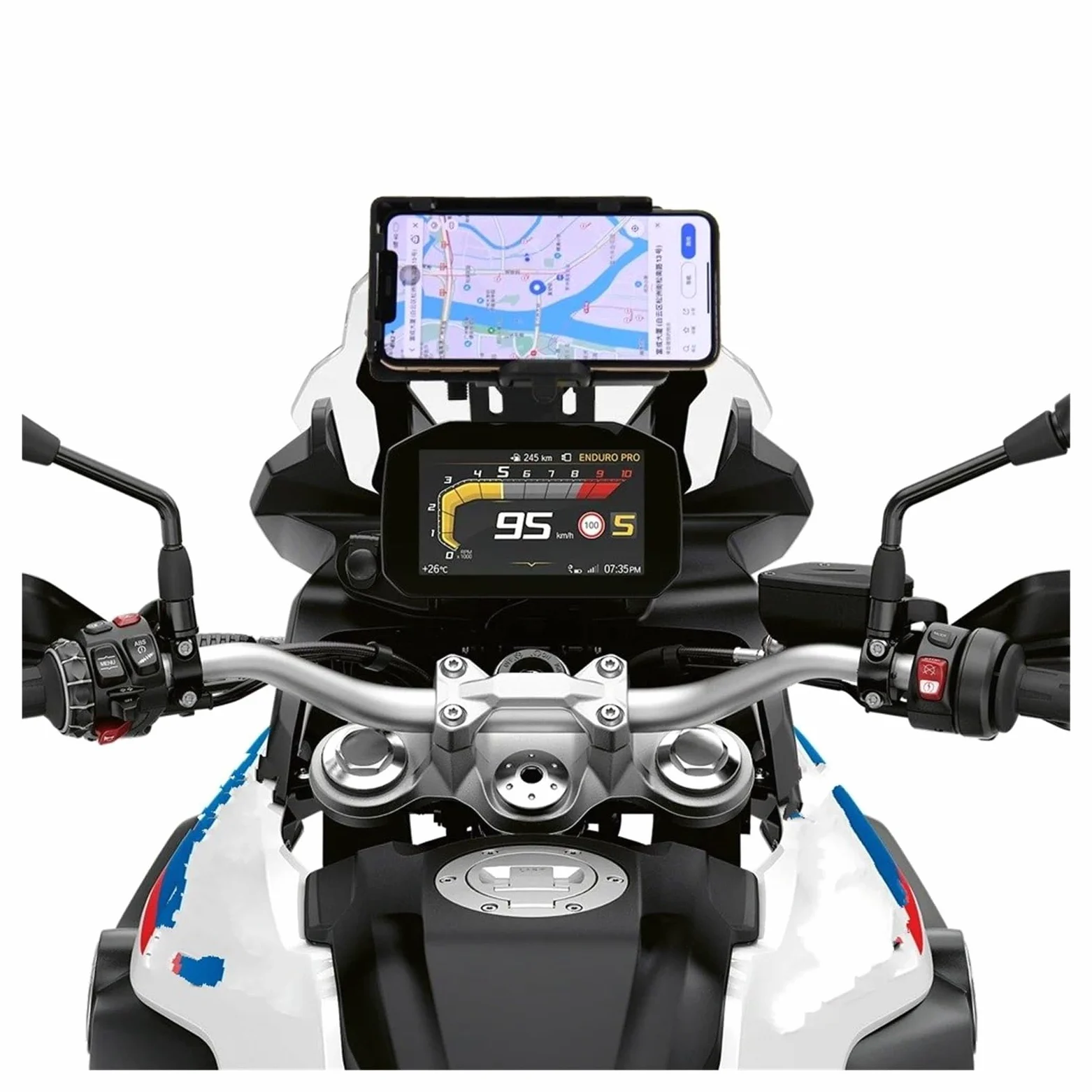 Support Téléphone Moto pour BMW pour F750GS pour F850GS pour Adventure 2018+ Support De Navigation GPS Smartphone Moto Accessoires Externes Support Telephone Velo(Navigation Bracket)