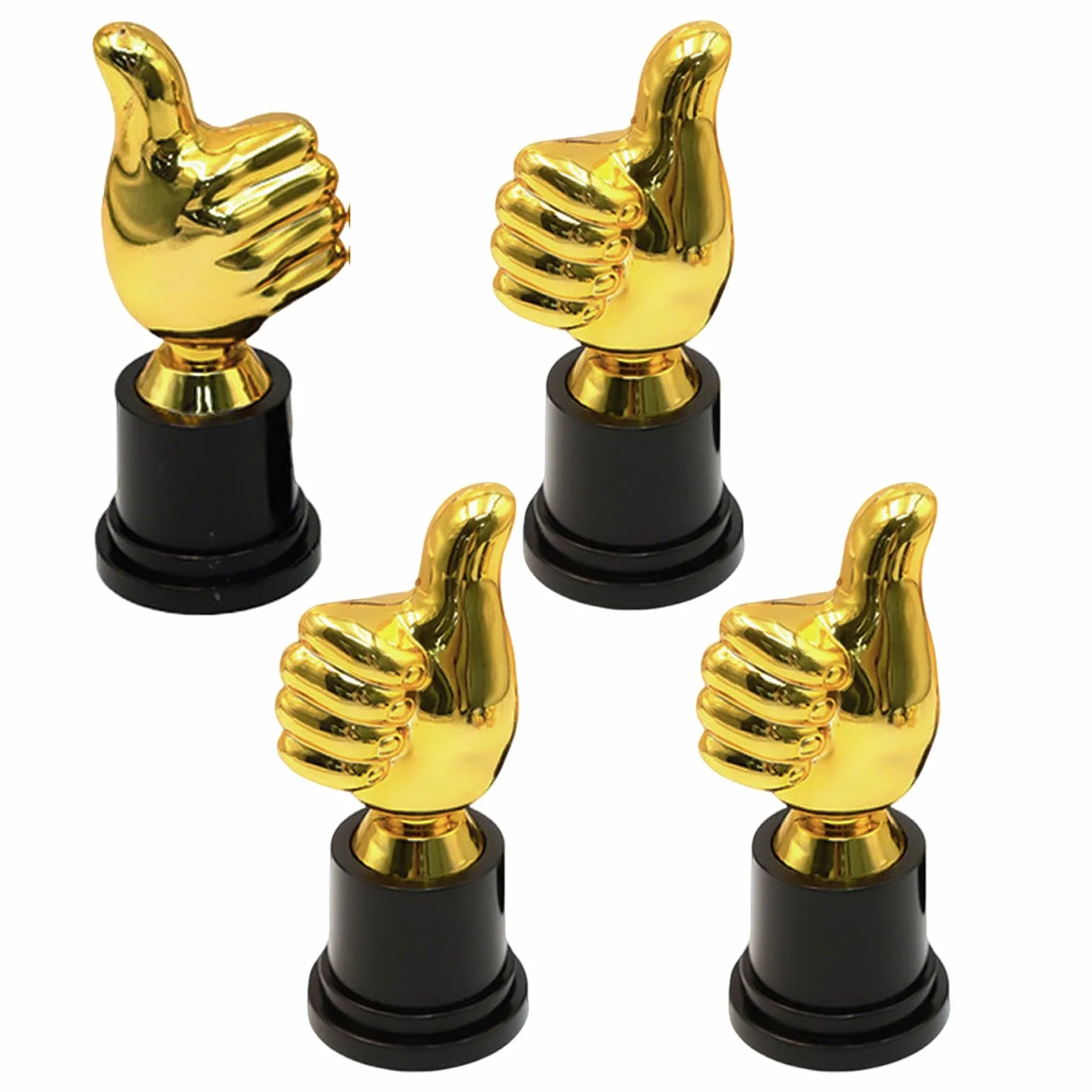 4 Pièces Plastic Gold Trophy Award 13 x 5 cm Trophee Forme du Pouce Classique Mini-Trophée Récompense Enfant Mini Trophies pour Objets Cérémonie Récompenses Objets Commémoratifs (Doré)