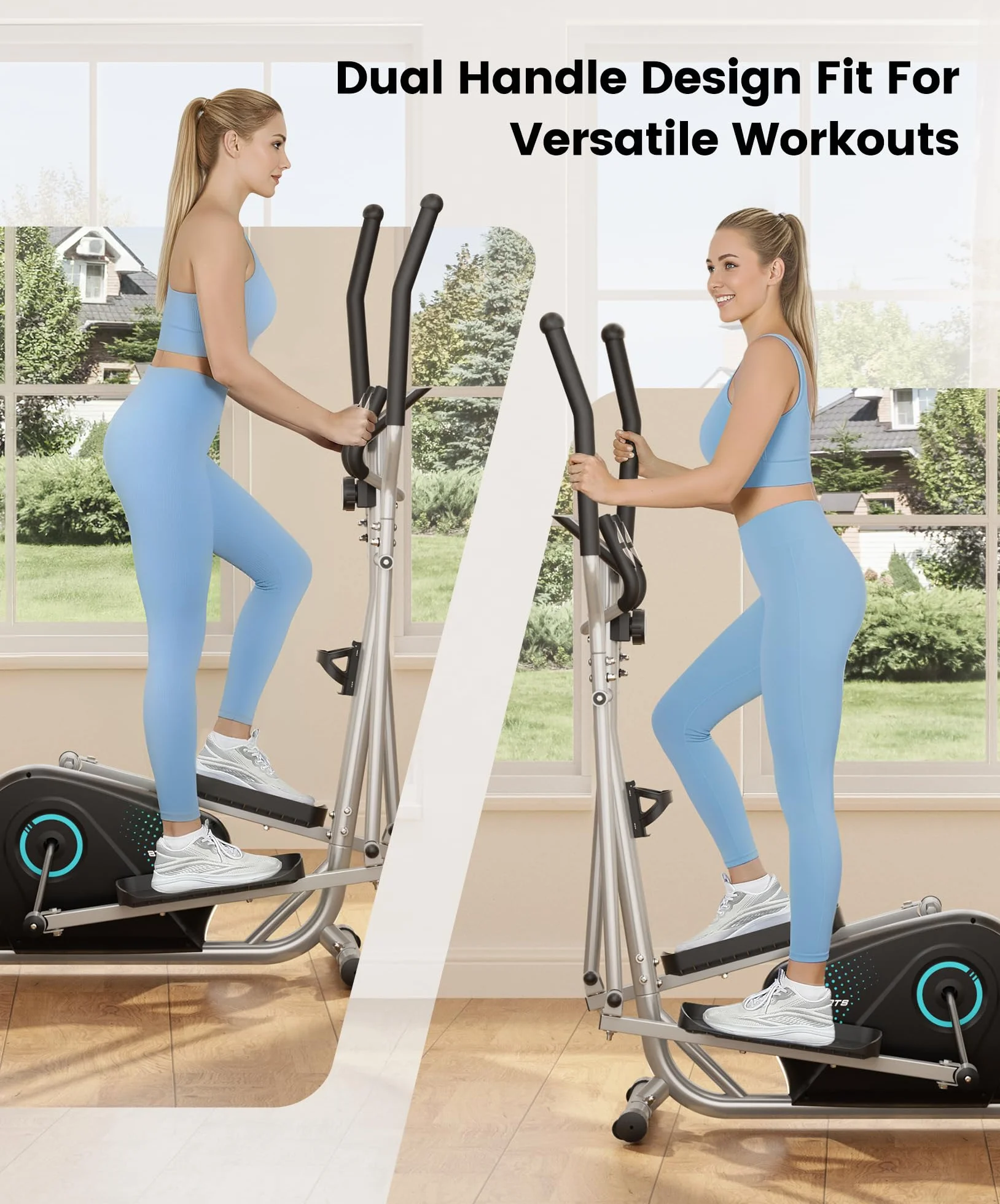 YOLEO Vélo Elliptique 16 Niveaux de Résistance Volant d'Inertie 6 kg Écran LCD Appareil Fitness Cardio