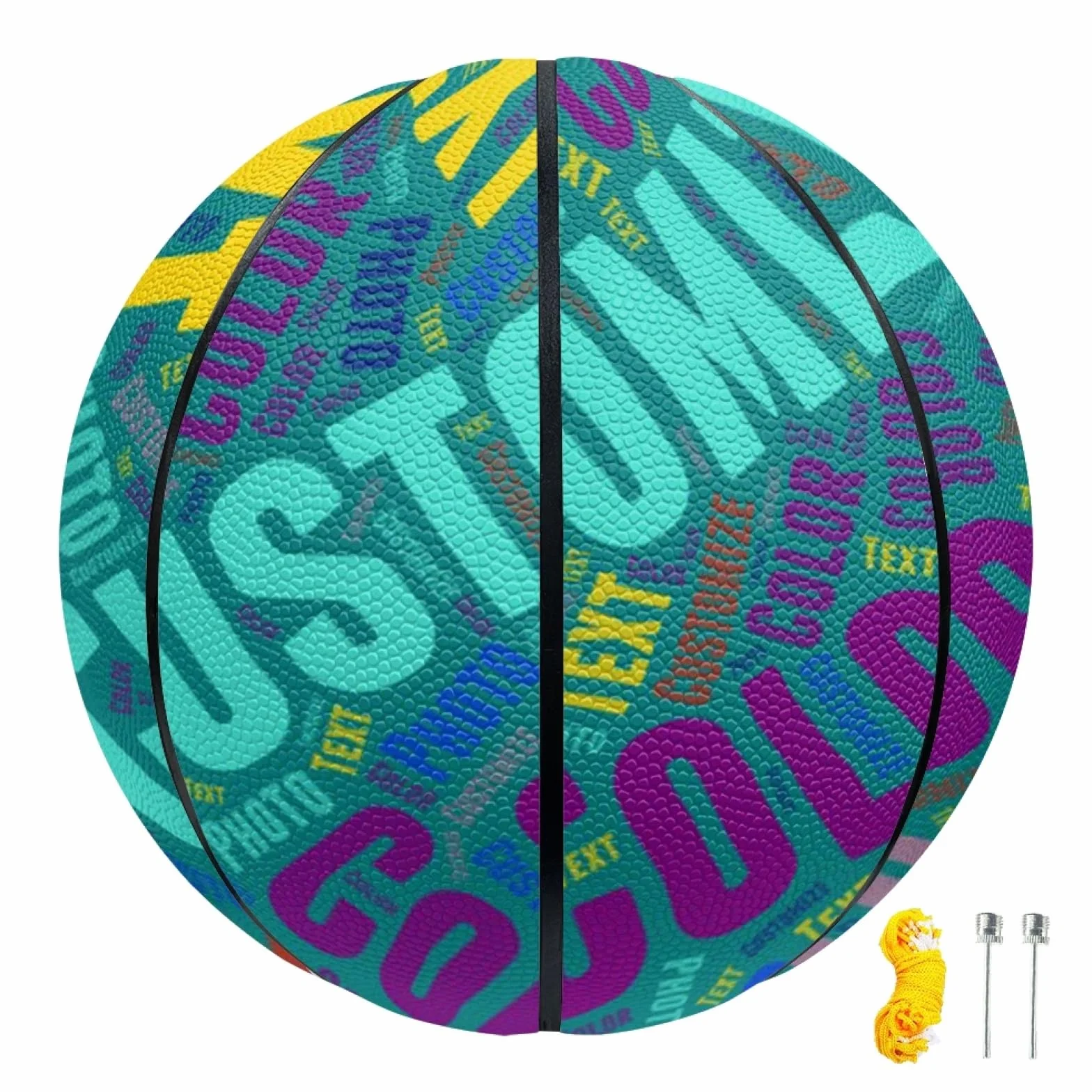 Ballon de Basket Personnalisable Taille 5/7 avec Prénom et Texte Gravé