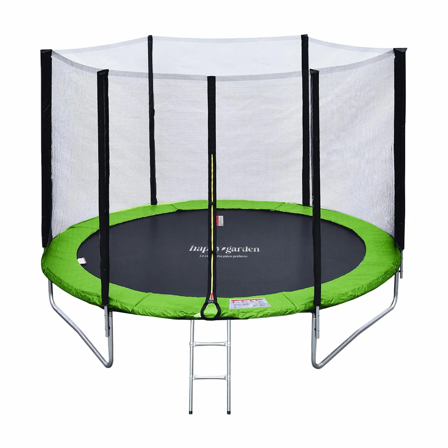 Trampoline de Jardin Rond pour Enfants 180cm réversible Vert/Bleu Cairns avec Filet, Échelle, Bâche et Kit d'Ancrage