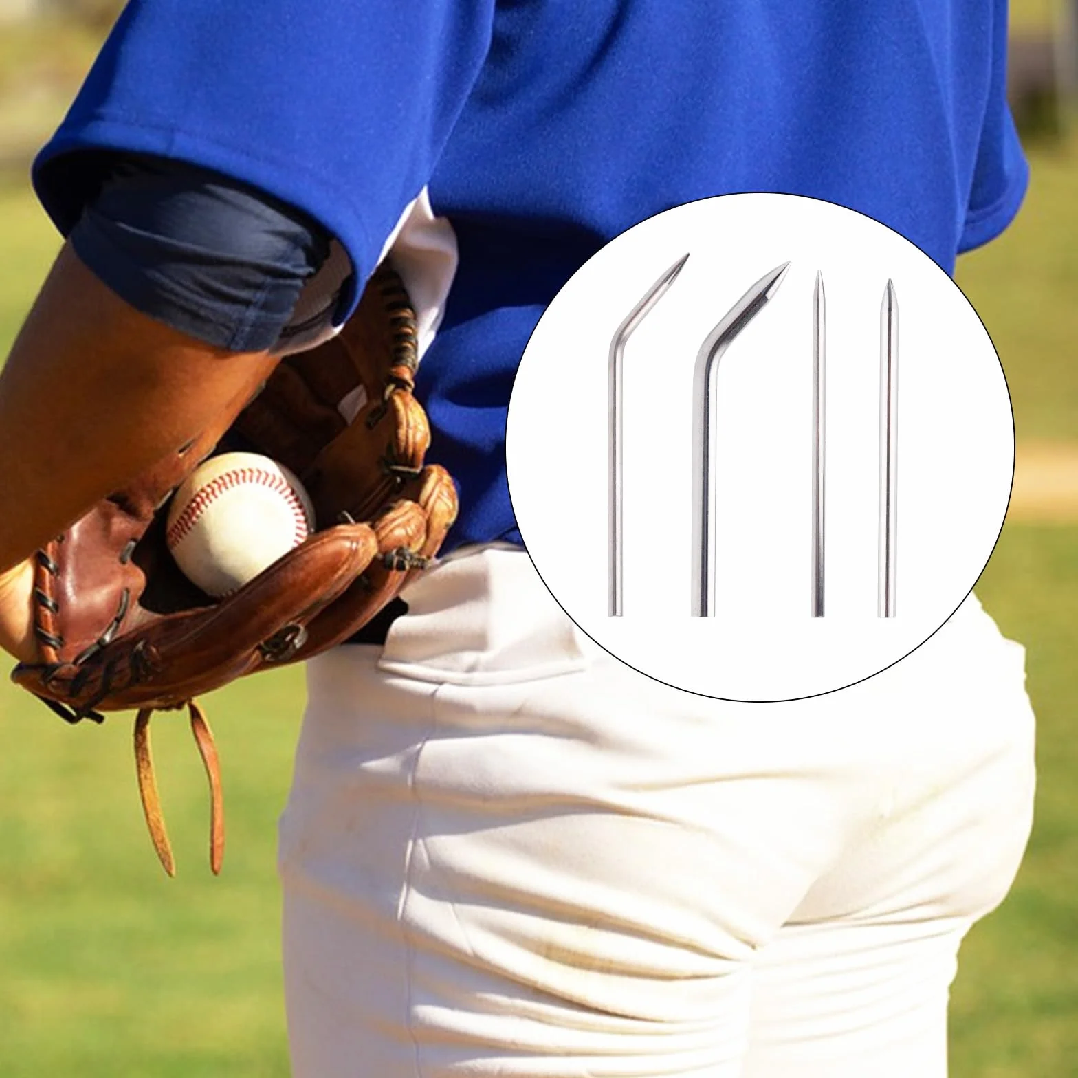 Aiguilles Laçage Gants Baseball 8pcs Acier Inoxydable 4 Styles Courbées Réparation Cuir