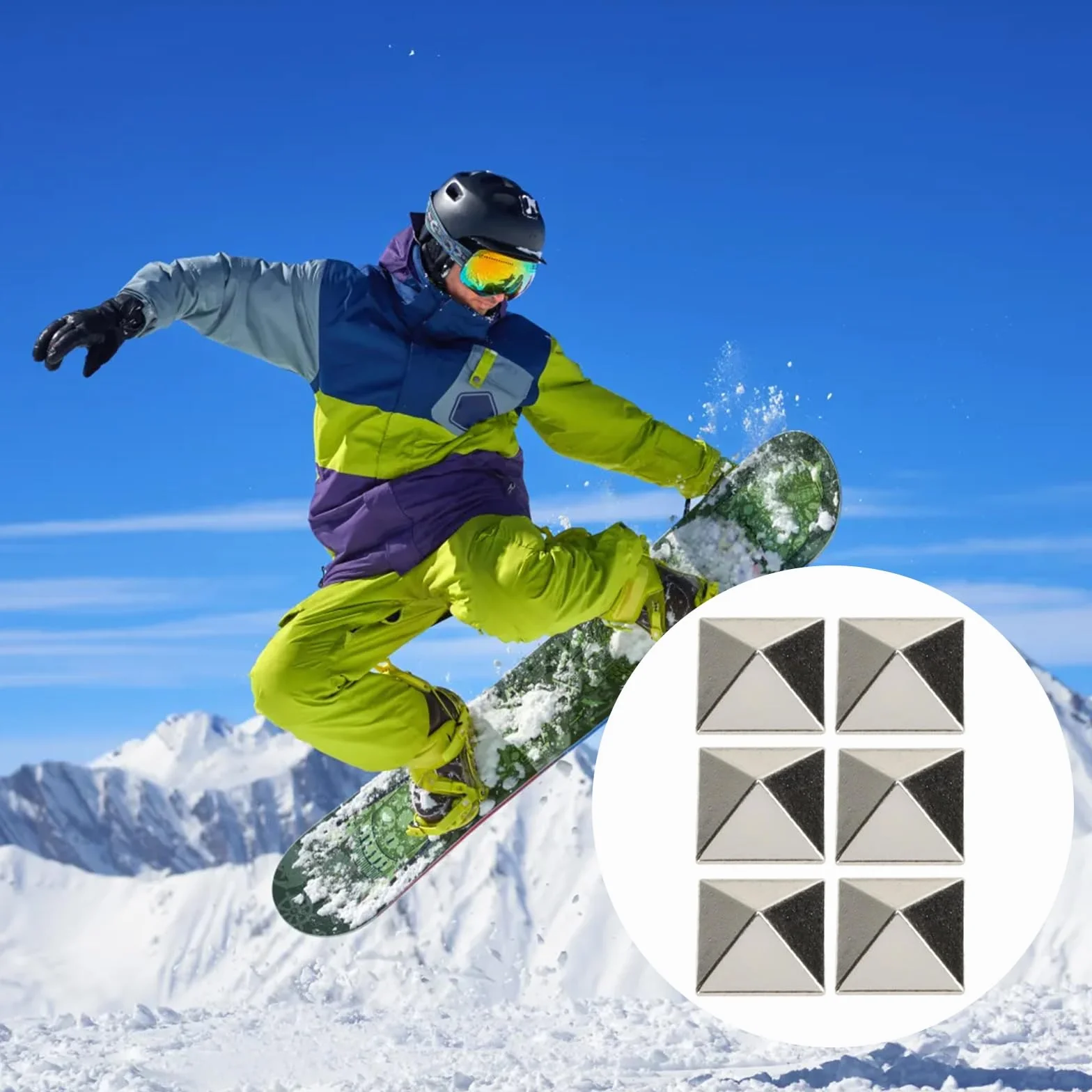 Stomp Pad Snowboard 3D Antidérapant Autocollant 6 Pièces