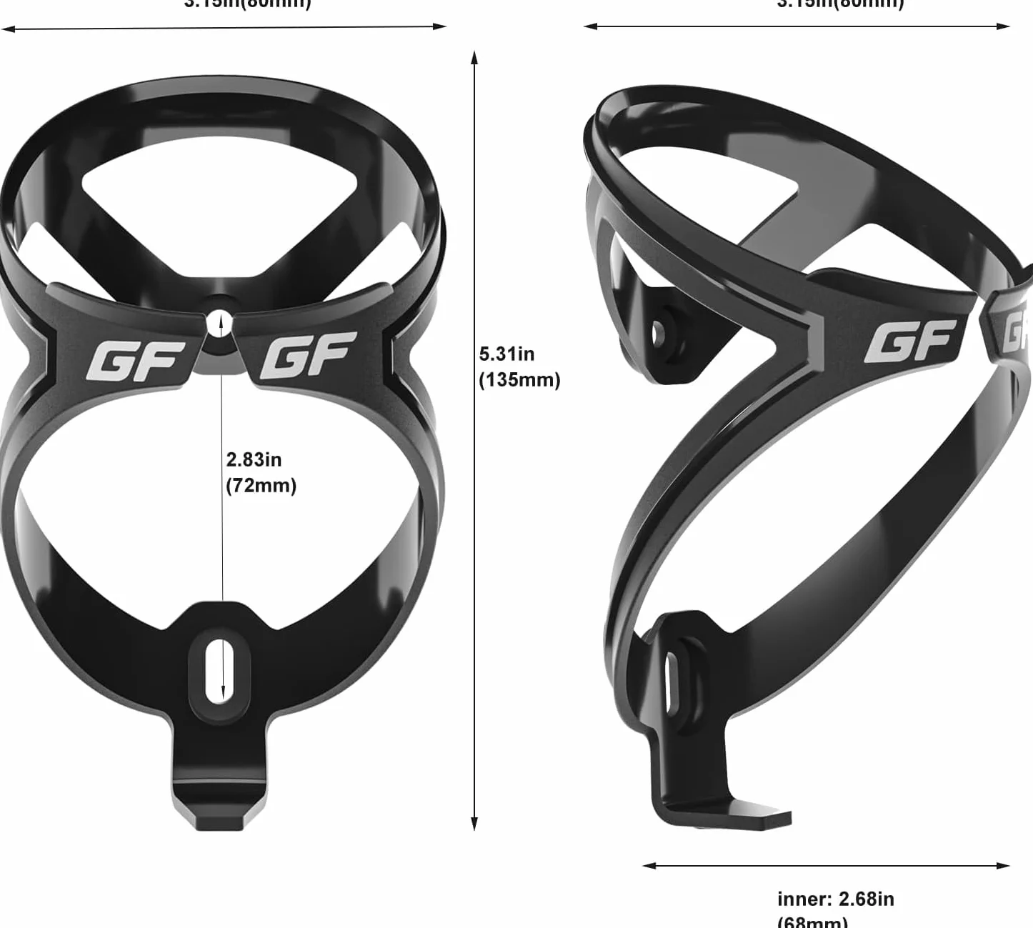 GEMFUL Gourde Vélo 750ml sans BPA Porte-Gourde Ensemble Complet Noir et Blanc