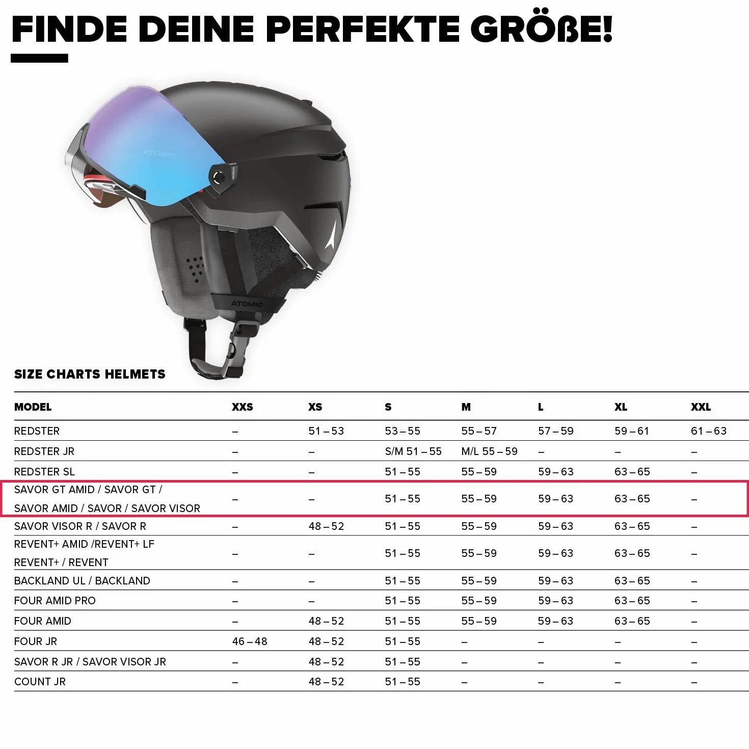 Atomic Savor Visor Casque stéréo 55/59 cm