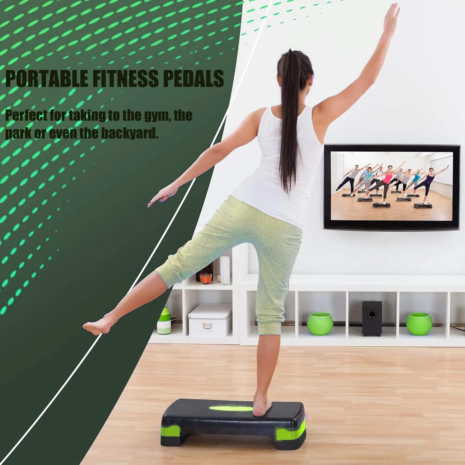Planche de Step Fitness 68 cm Ajustable Antidérapant Hauteur Réglable 10-15 cm pour Entraînement Aérobic Musculation