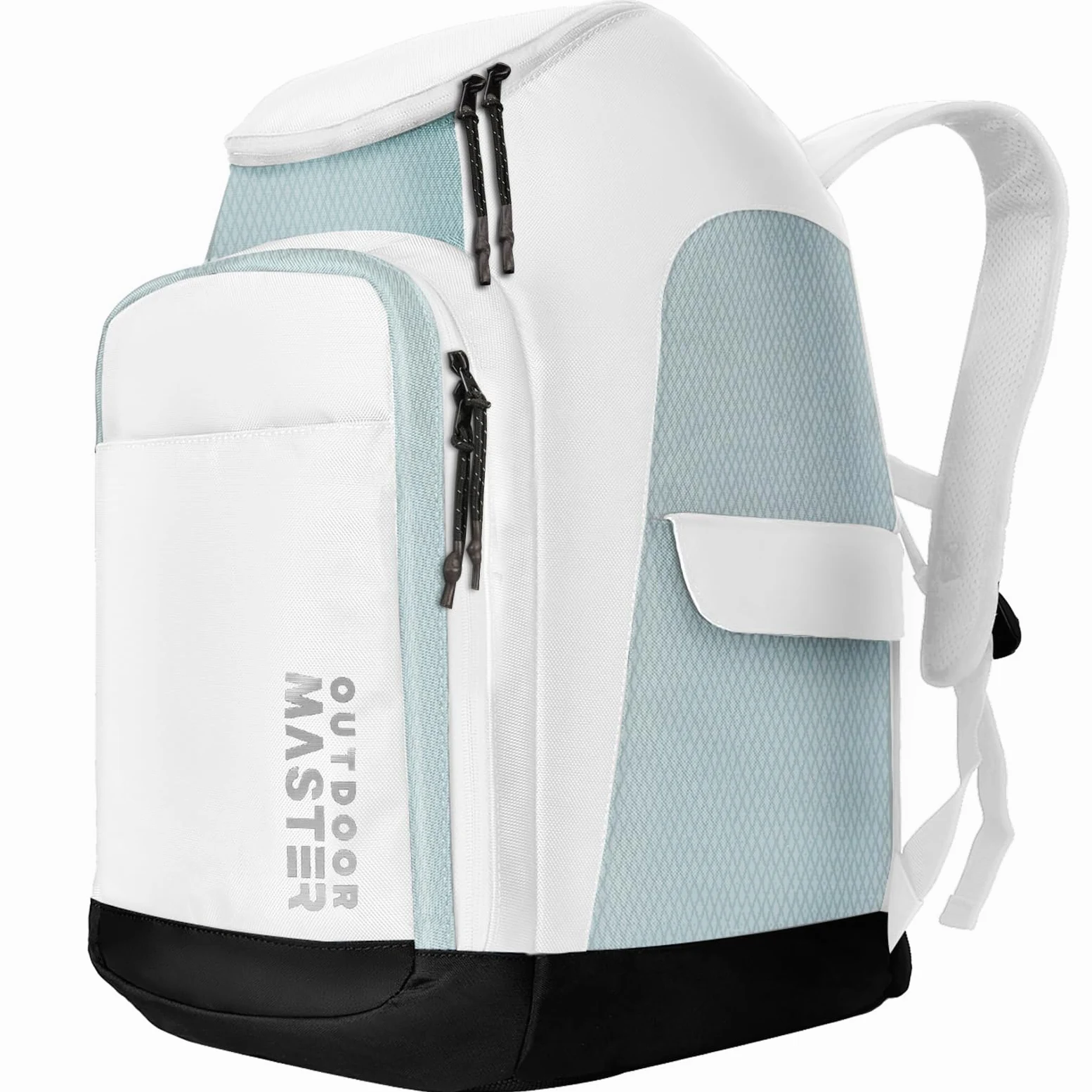 OutdoorMaster Sac à dos de voyage pour bottes de ski et de snowboard avec compartiments séparés pour casque, chaussures de ski, lunettes, gants et accessoires | Extérieur et fond résistants aux