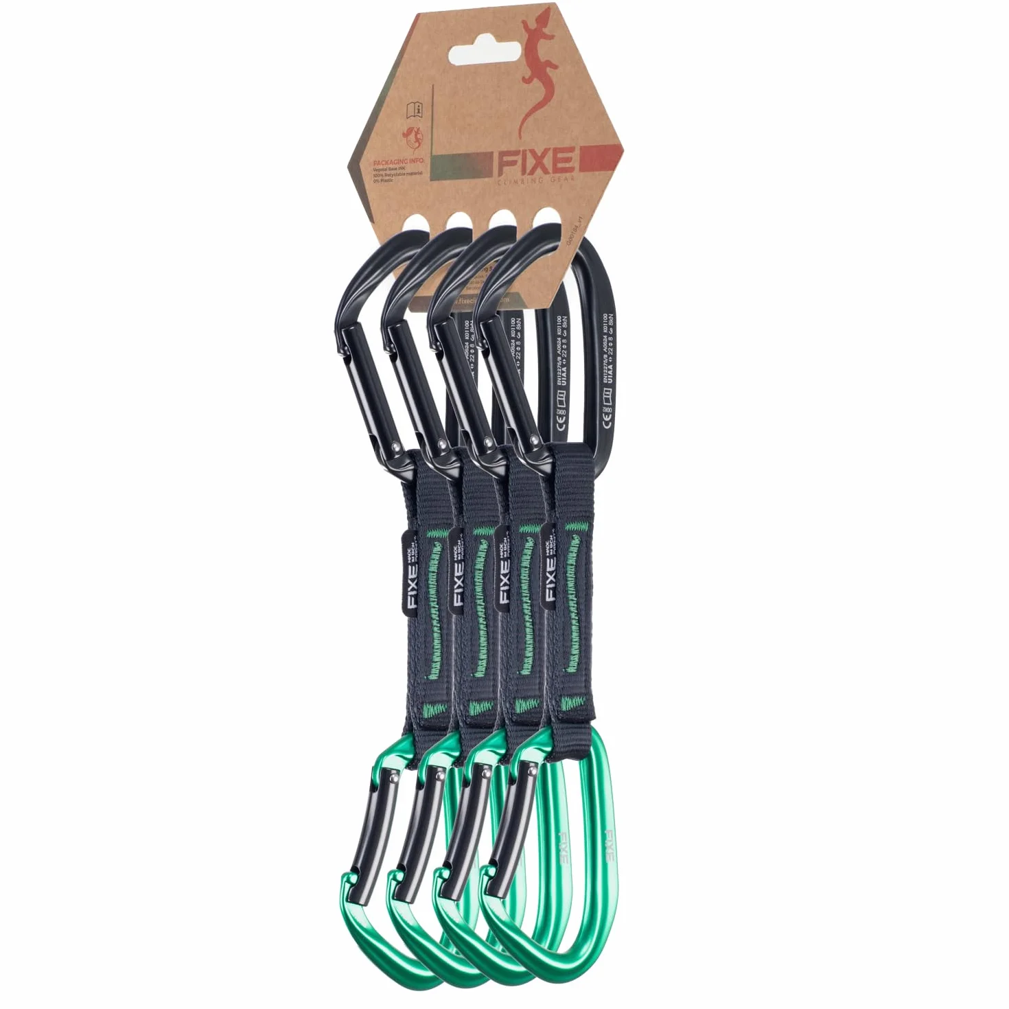 FIXE Lot de 4 rubans Express Puput Dégaine Escalade mousqueton Keylock Snagfree ruban polyamide 22 kN