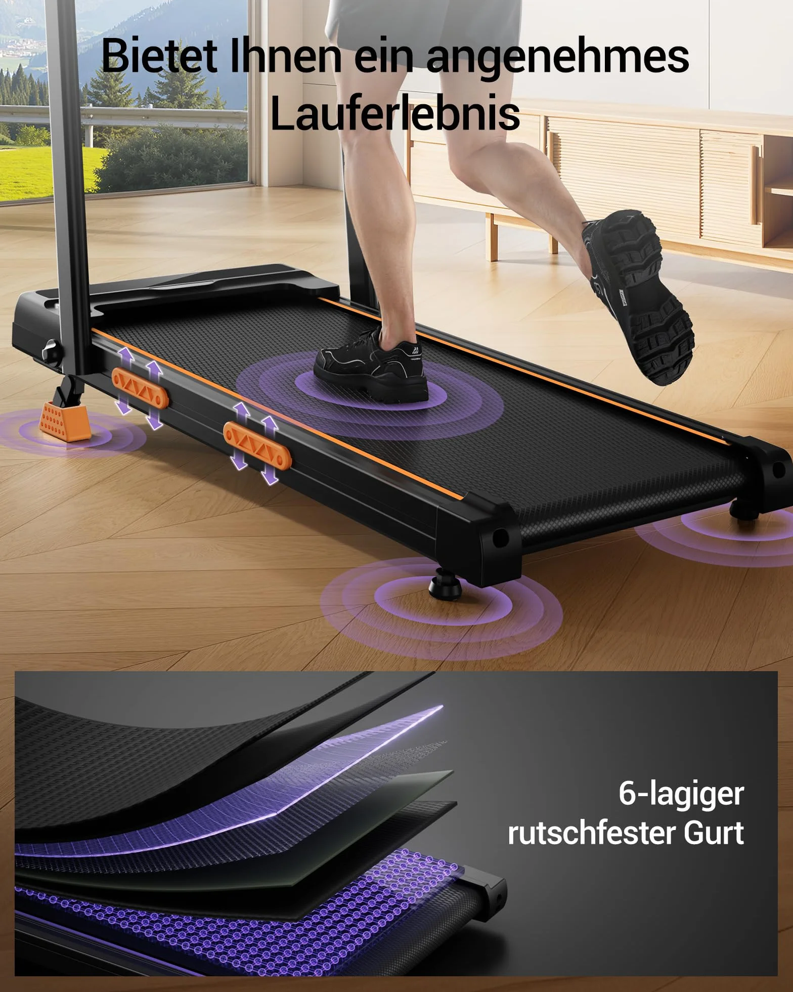 CURSOR Tapis de Course Pliable Inclinable 16%, 10km/h, 3.0 HP, 159KG, Affichage LED, Télécommande