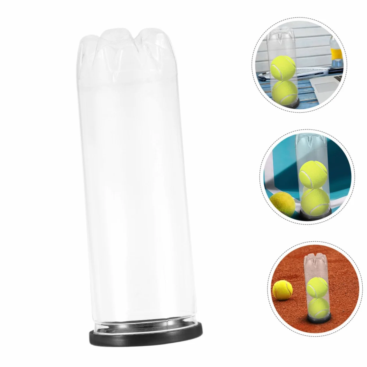 6 pièces Boîte de Rangement Transparente pour Balles de Tennis avec Couvercle Noir Lot de Tubes PVC Durables pour Stockage et Organisation Intérieure et Extérieure