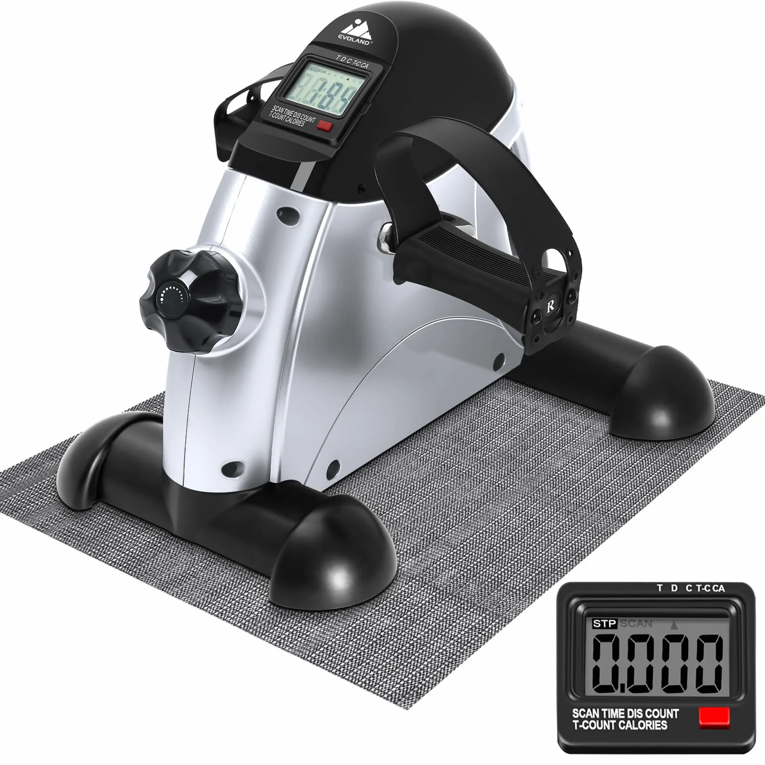 Mini Vélo d'Appartement Pédalier Réglable avec Écran LCD pour Jambes et Bras