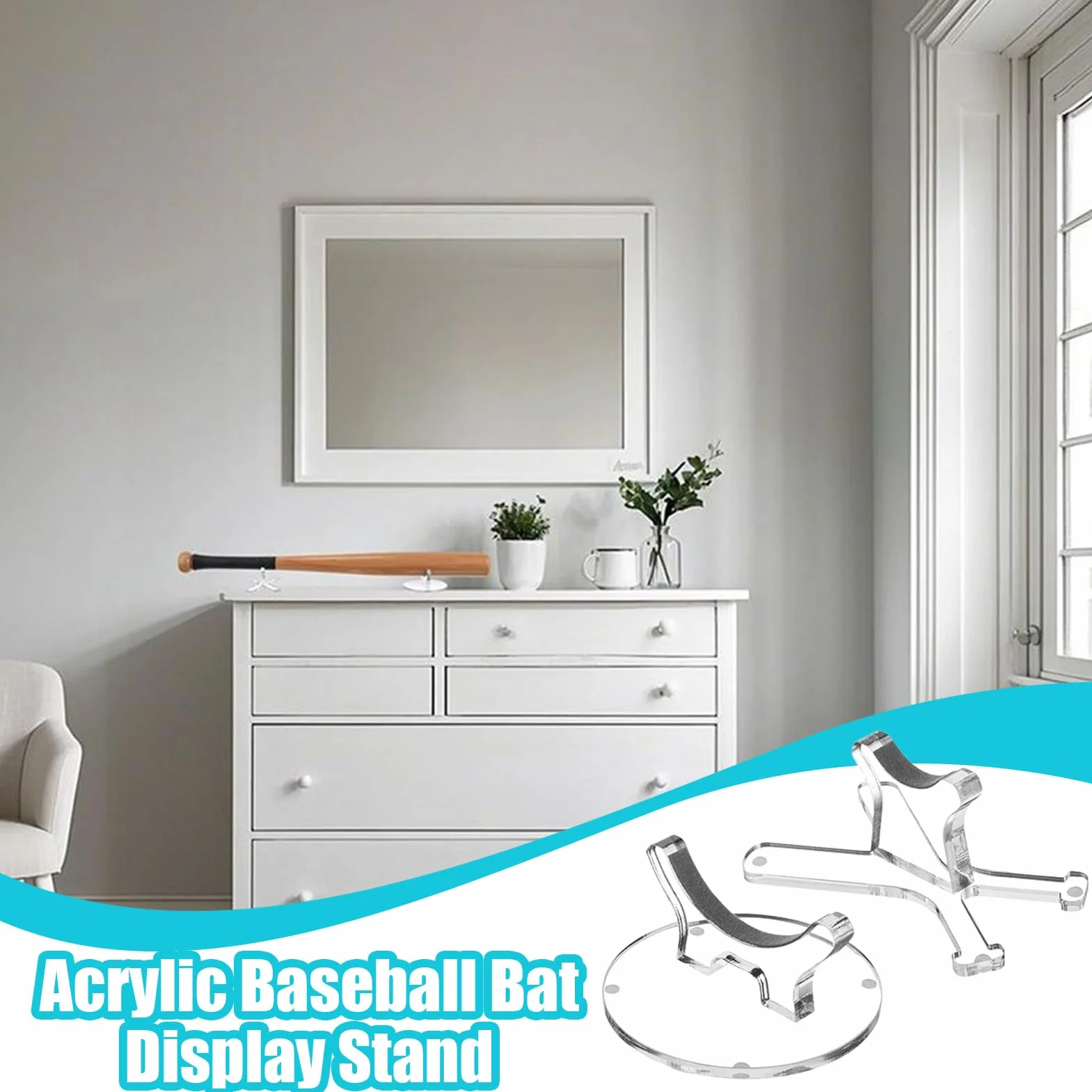 Présentoir De Batte De Baseball Acrylique Double Étagère Organisateur 20 cm