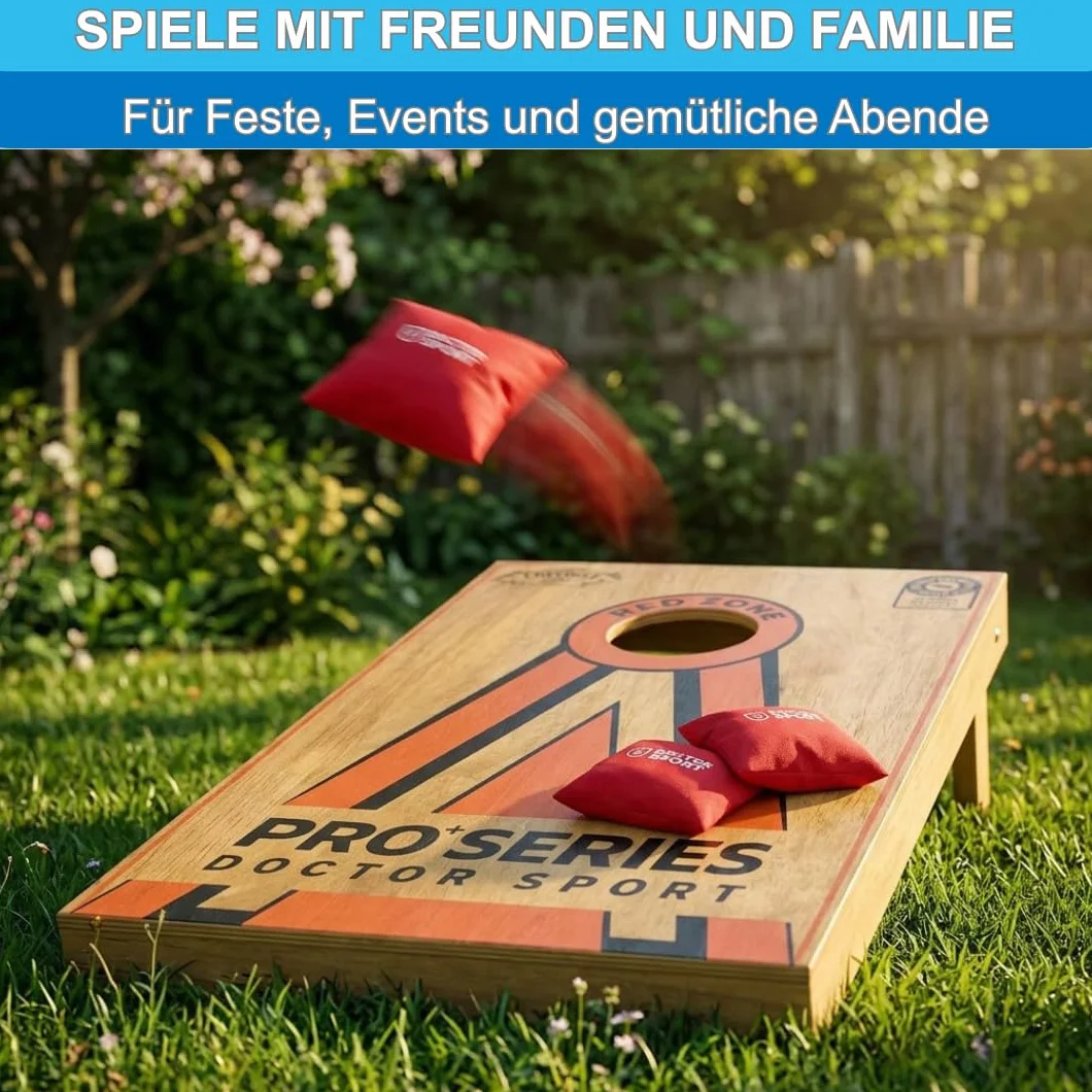 Dr Sport Cornhole Pro+ Kit 120×60 cm Bois 8 sacs à billes sac de transport