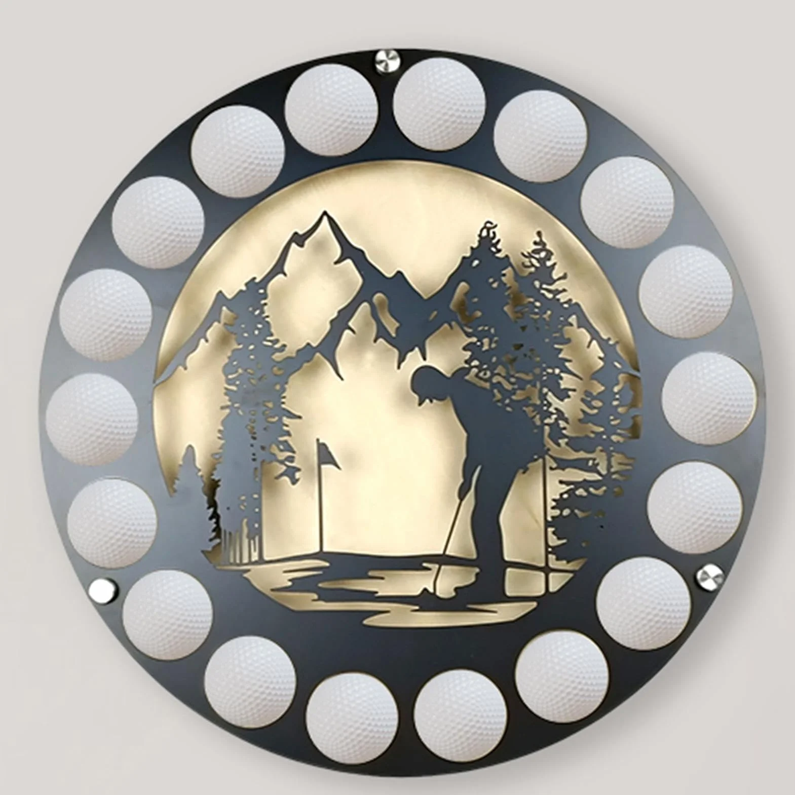 Vitrine Présentoir Murale Bois Balles de Golf Collection Design Élégant