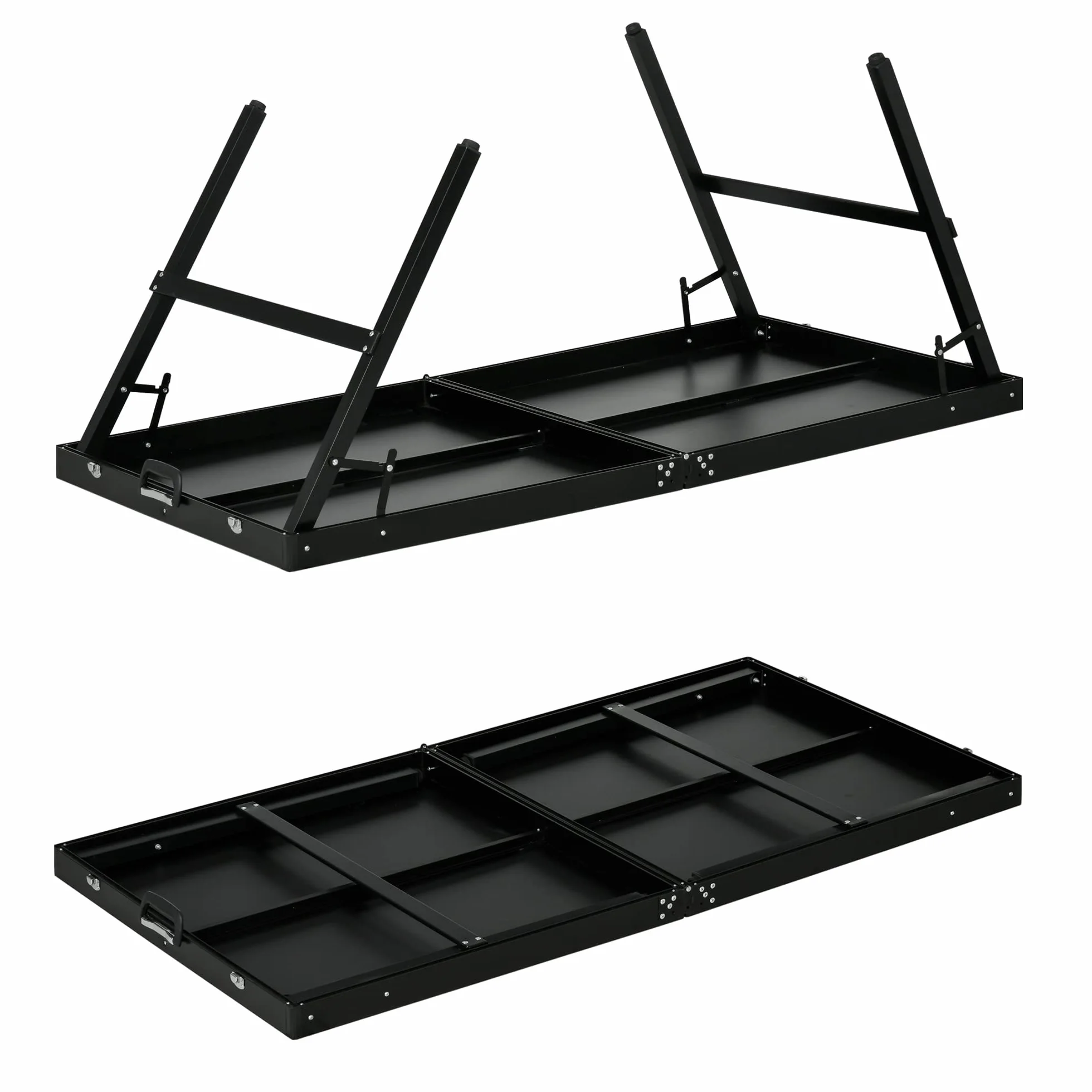 SPORTNOW Mini Table de ping-pong pliable avec filet, balles, poignée 152x76x72 cm Noir