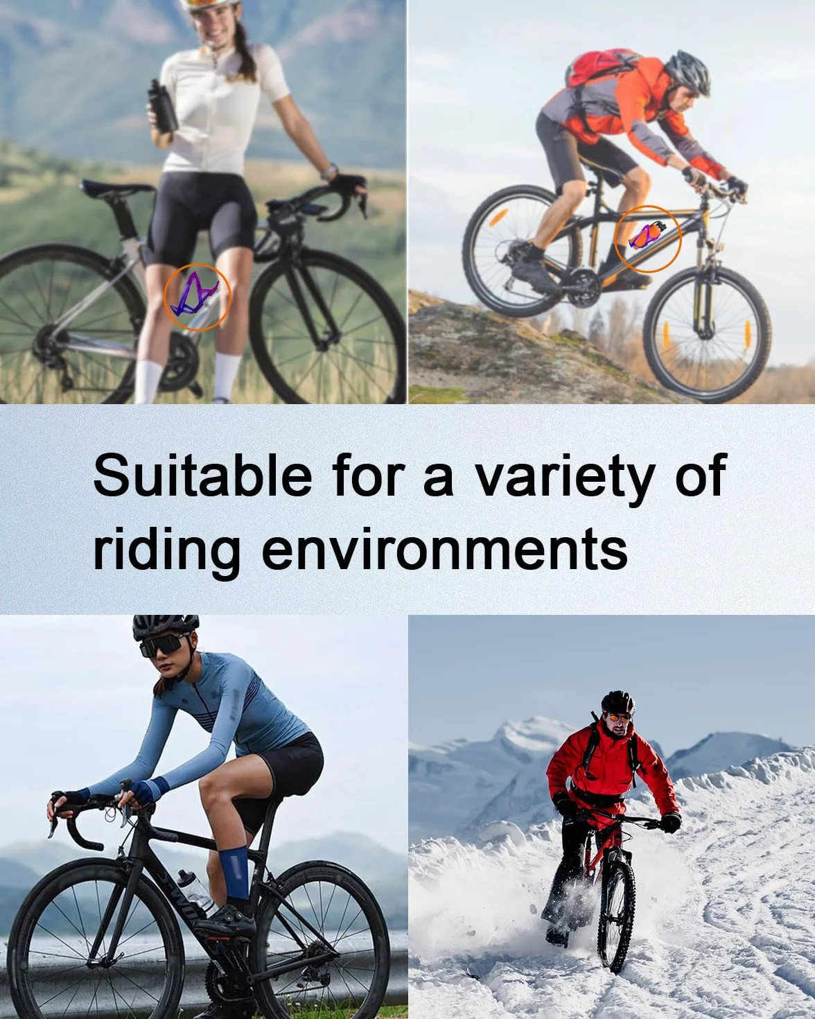 Porte-Bidons Vélo Lot de 2, Bouteilles Légers pour Vélo de Montagne Route, Dégradé Bleu-Violet