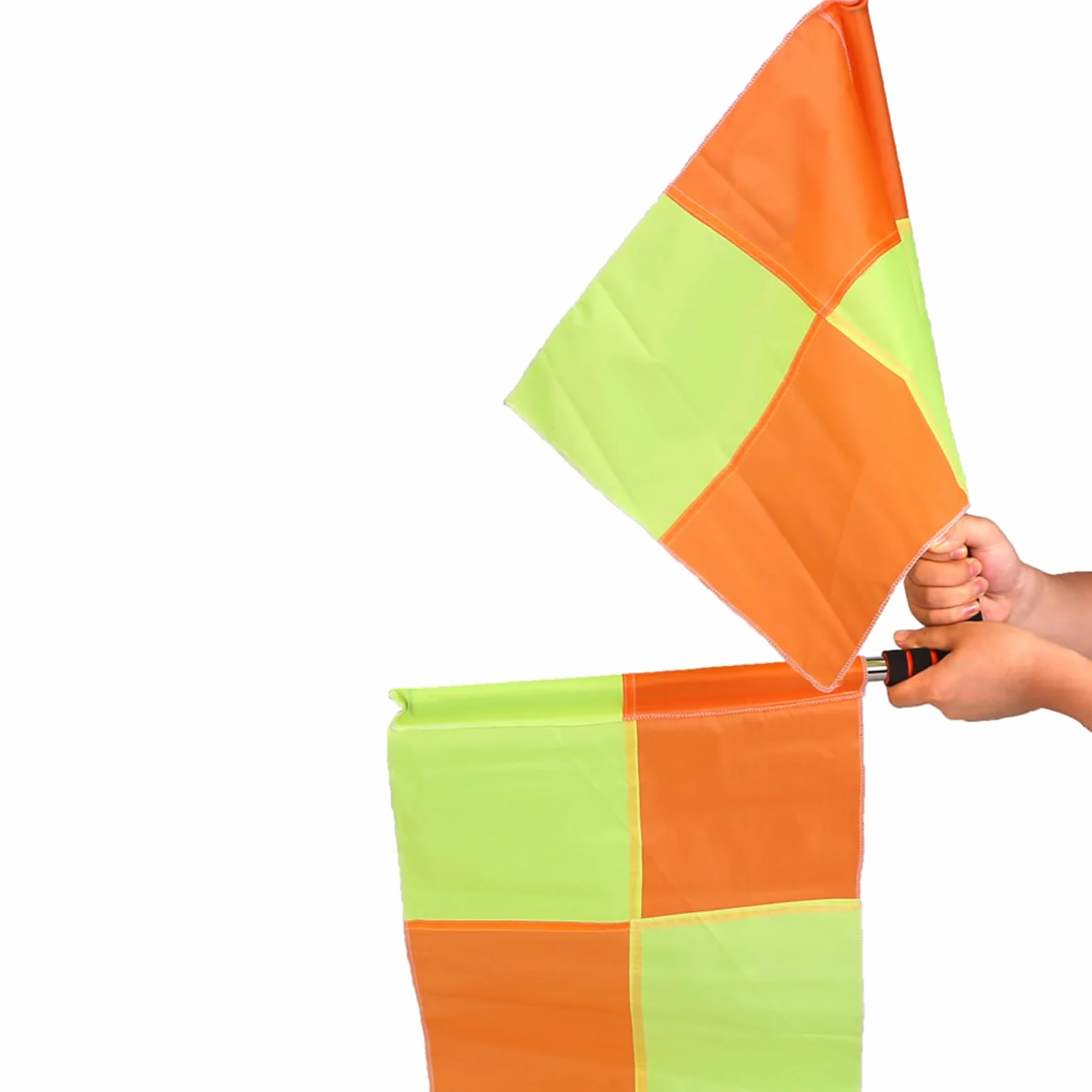 Drapeaux d'Arbitrage Football Lot de 2 Orange Jaune Résistant aux Intempéries Haute Visibilité