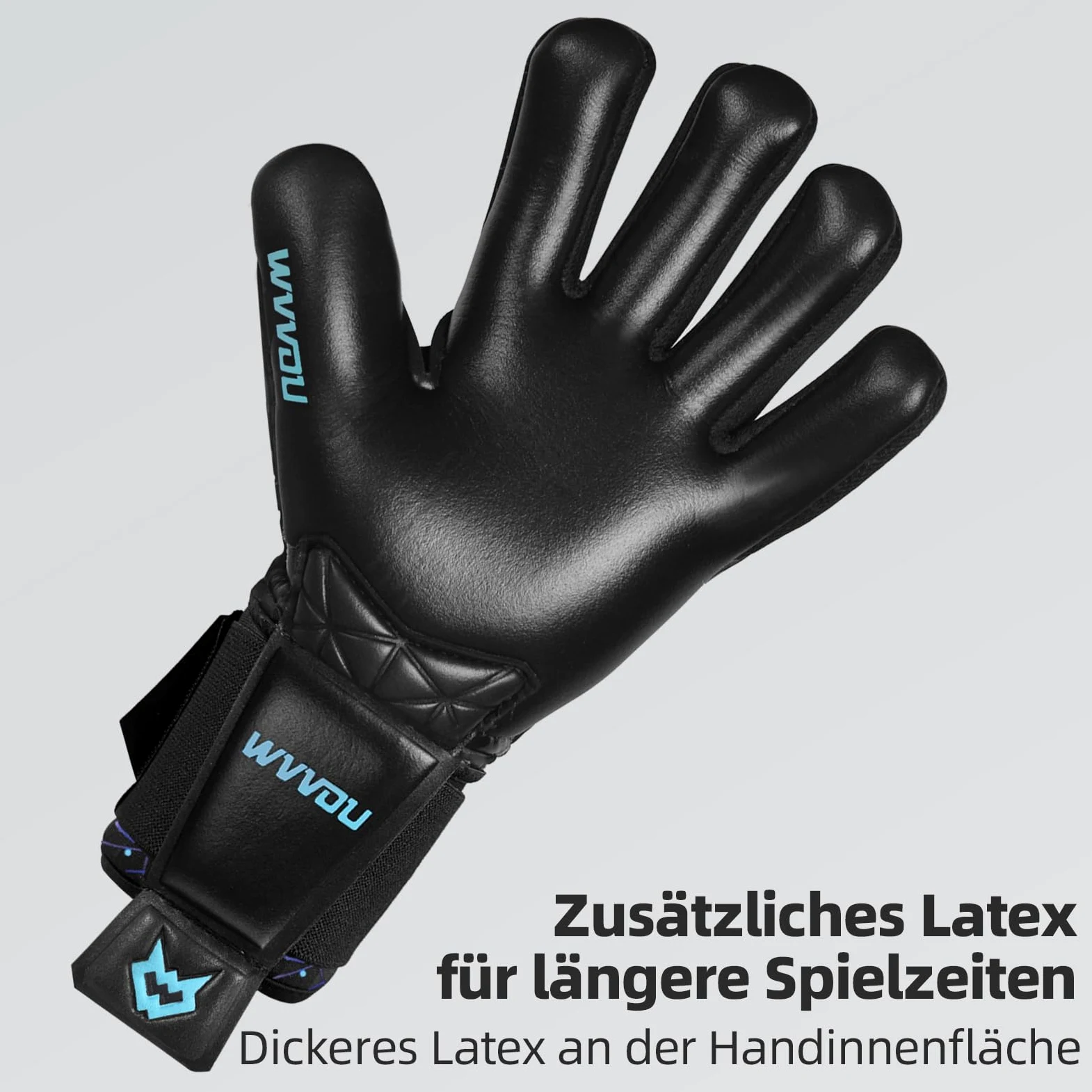 WVVOU Gants de Gardien de But pour Hommes et Adolescents - Gants de Gardien de But Haute Performance pour Enfants avec 5 protège-Doigts Amovibles, Gants de Football avec Latex Collant de 4 mm sur la