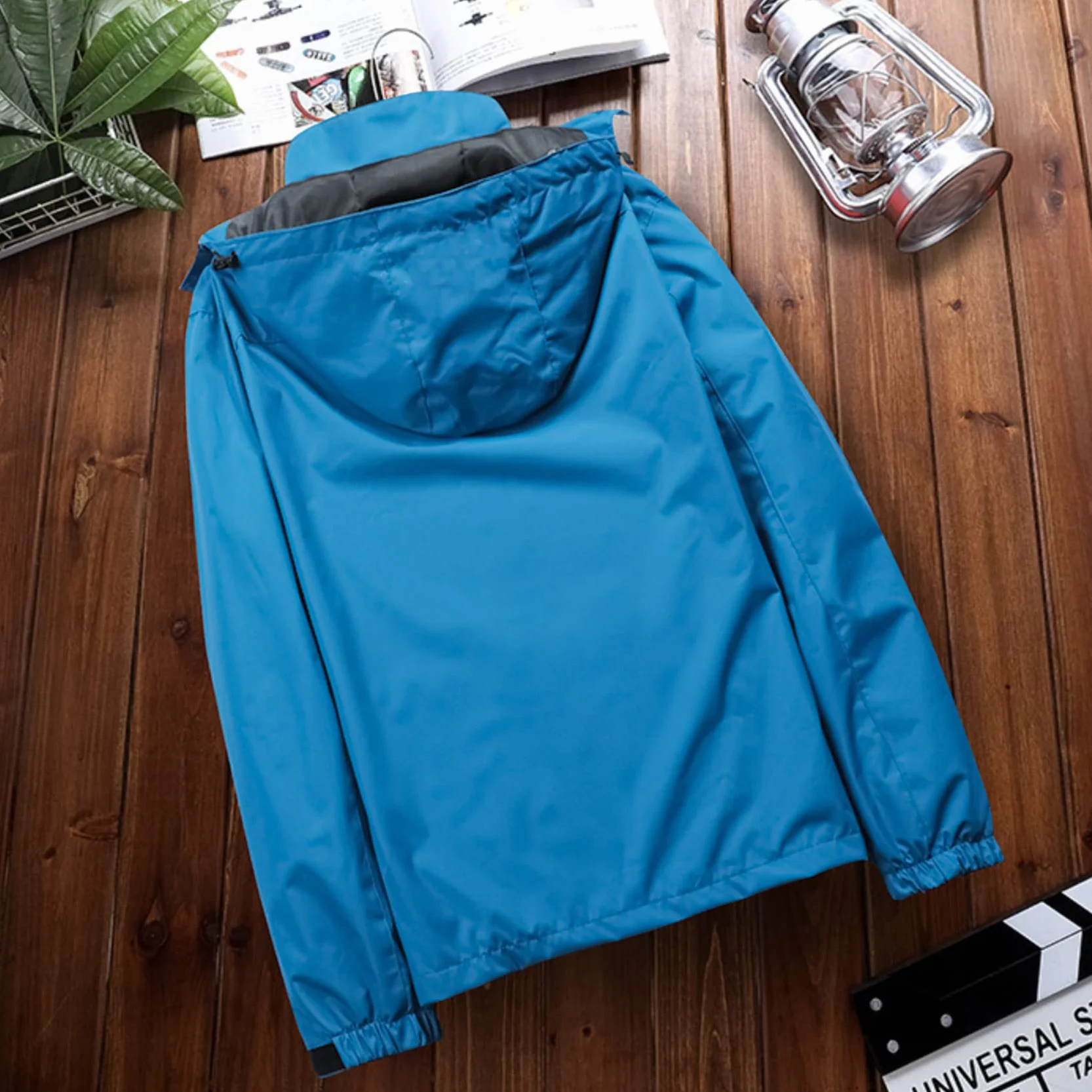 Veste imperméable coupe-vent homme capuche course randonnée cyclisme voyage M à 7XL