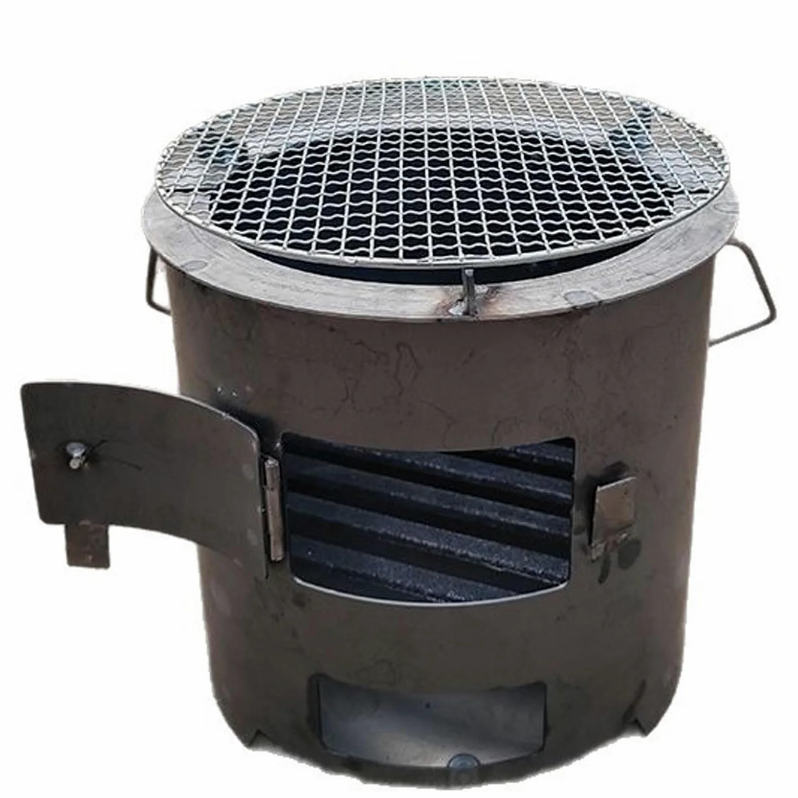Réchaud De Tente Bois Portable Avec Grille De Cuisson Pour Le Camping | Réchaud À Fusée À Charbon De Bois Porte À Verrouillage, Réchaud De Camping Avec Poignée Multifonctionnel(2PC)