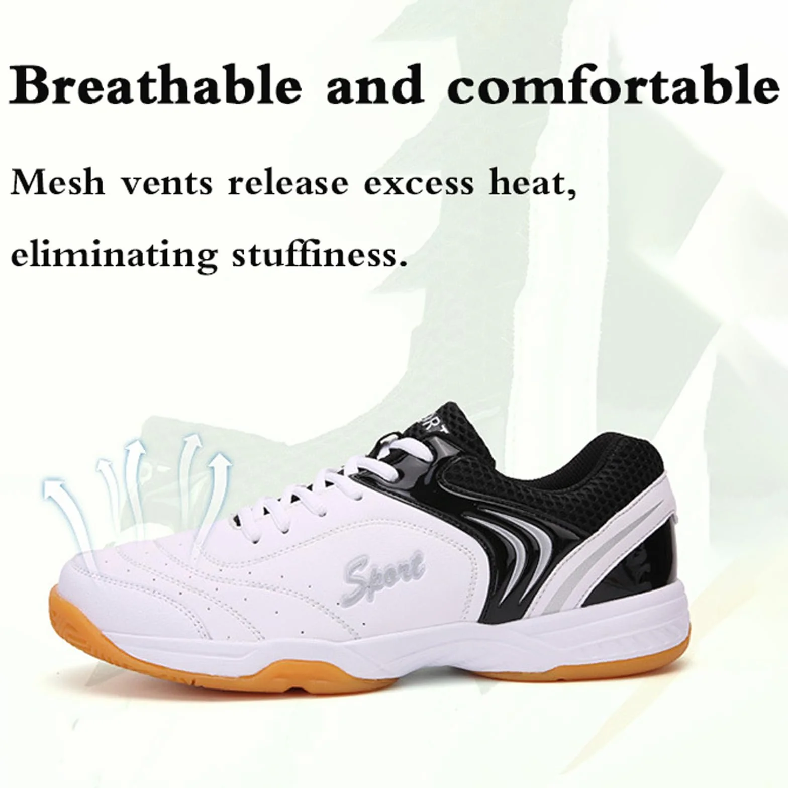 Chaussures de Tennis Table d'Intérieur, Chaussures de Squash et Badminton pour Adultes, Légères et Respirantes