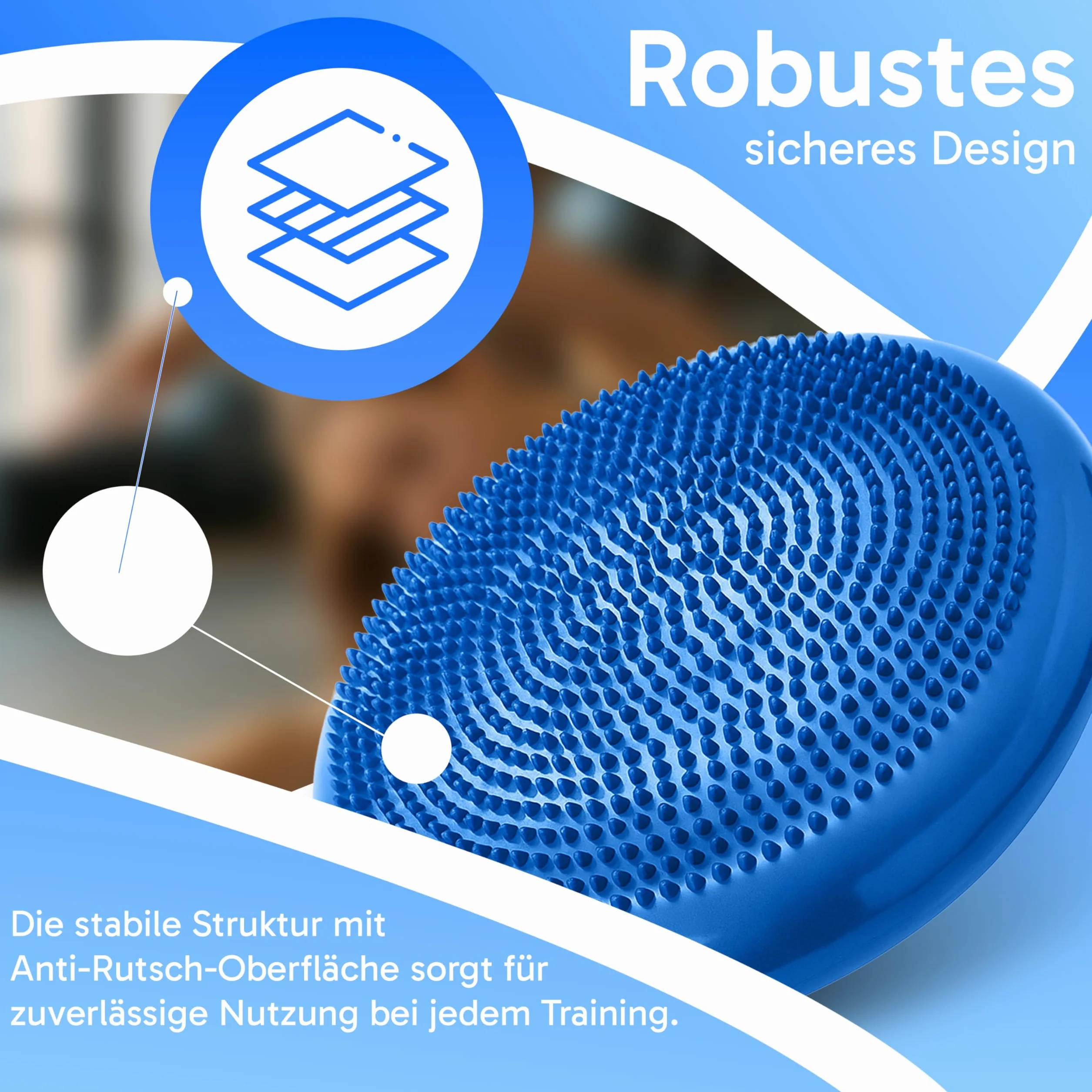 Retoo Coussin d'Équilibre Proprioceptif Ø34 cm avec Picots, Disque Gonflable Antidérapant