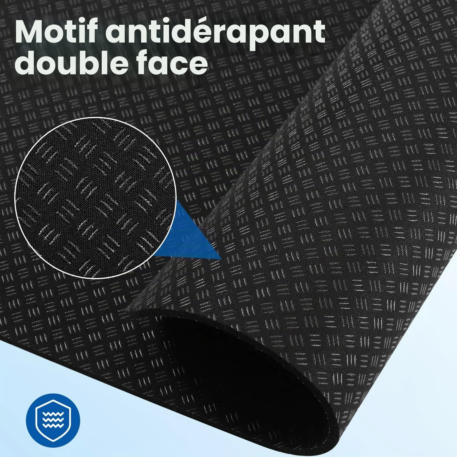 Tapis Fitness Protection Sol Double Face Silicone Anti Bruit Vibration 30x63.5 Cm Lot De 2