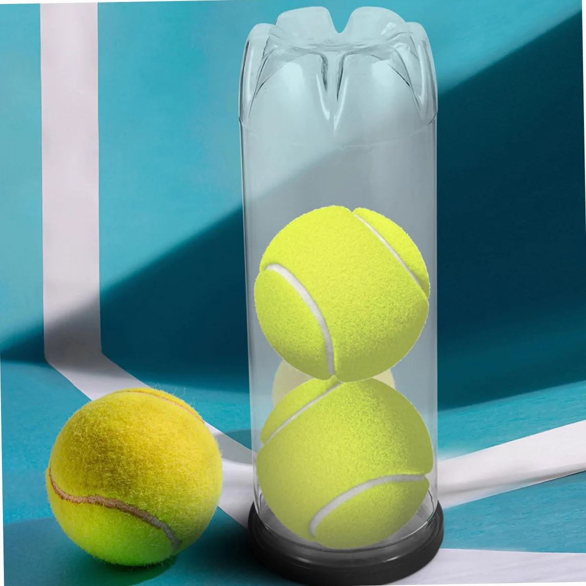 6 pièces Boîte de Rangement Transparente pour Balles de Tennis avec Couvercle Noir Lot de Tubes PVC Durables pour Stockage et Organisation Intérieure et Extérieure