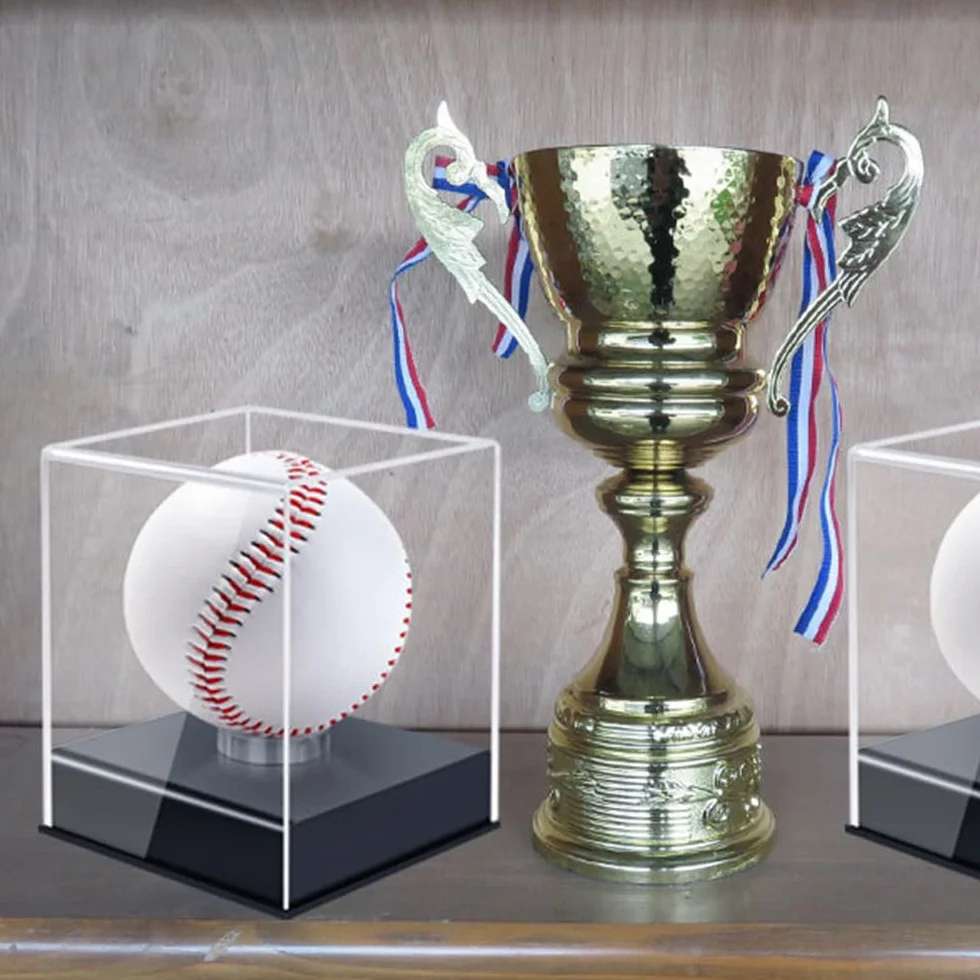 Vitrine Baseball en Acrylique Transparente Autographiée avec Base pour Balle de Golf