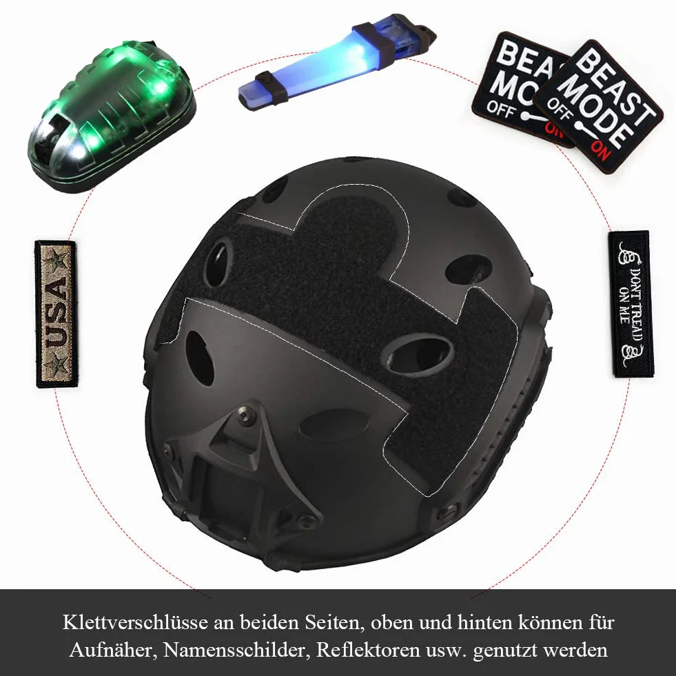 LOOGU Airsoft Ops Core Casque de Protection Tactique Fast BJ PJ avec Coussinets Rails latéraux