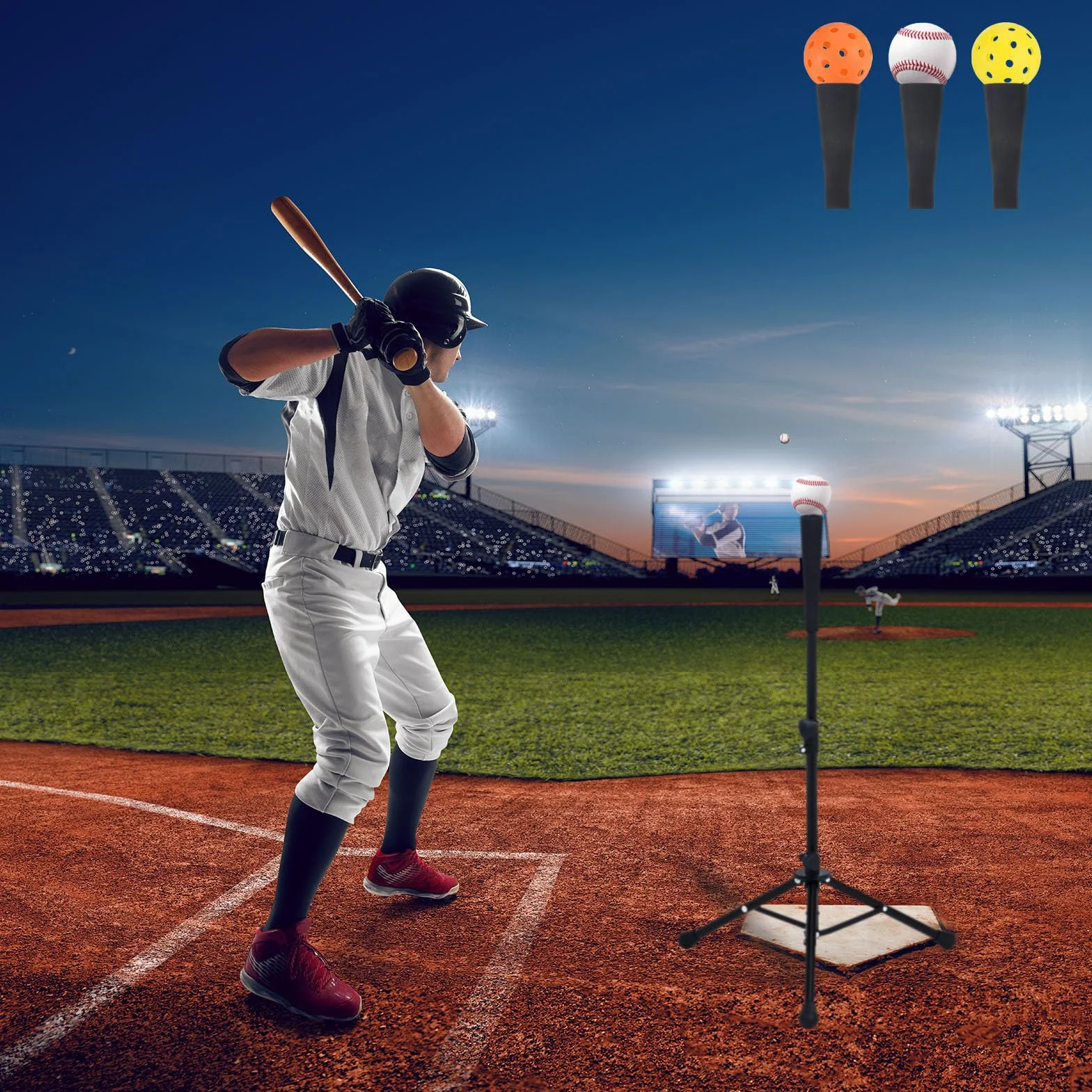 PATIKIL Baseball Batting Tee Replacement 2 Pack Rubber Ball Cup for Baseball Softball Training Hitting, Black