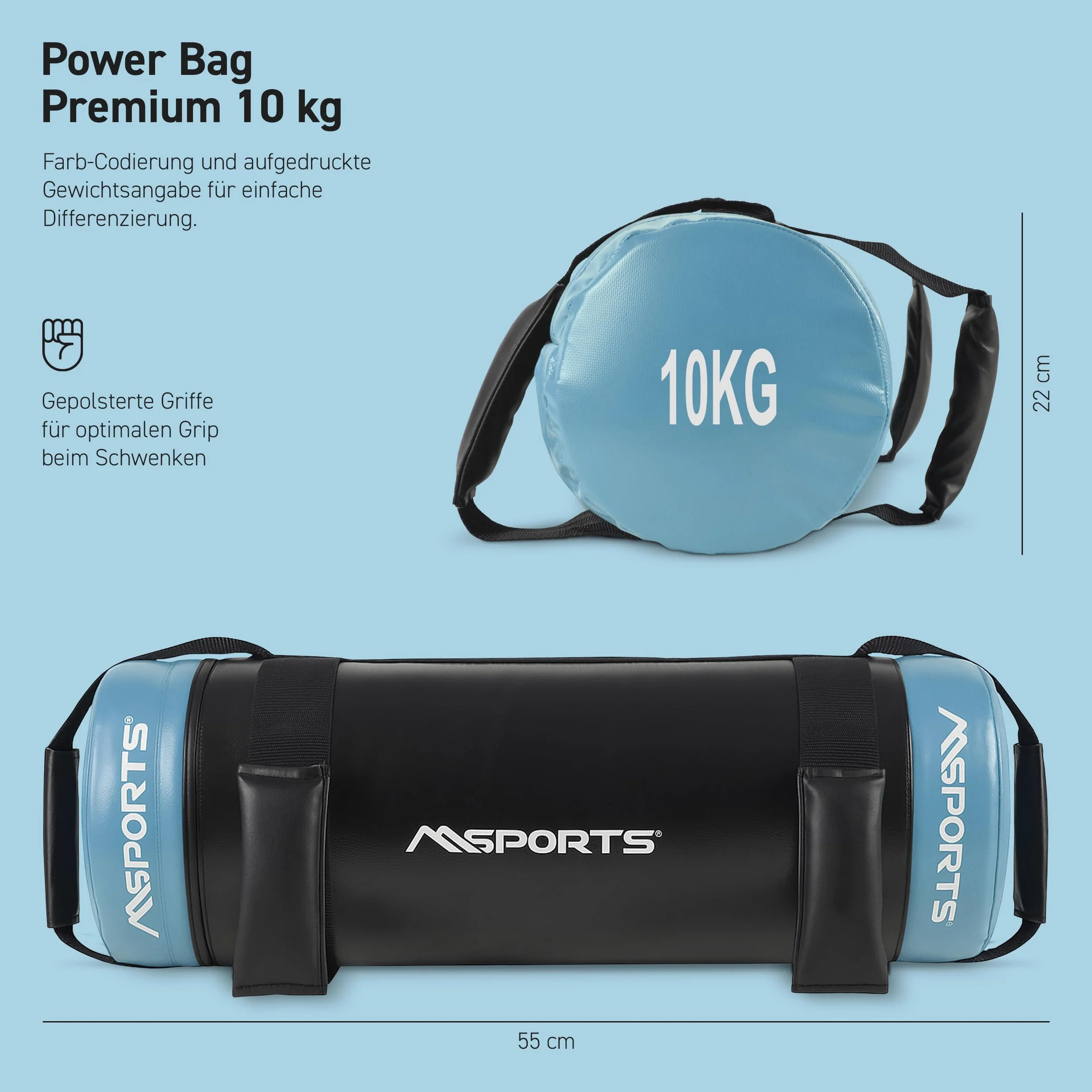 MSPORTS Power Bag Sac de fitness 5-30 kg Sac de sable poids fonctionnel